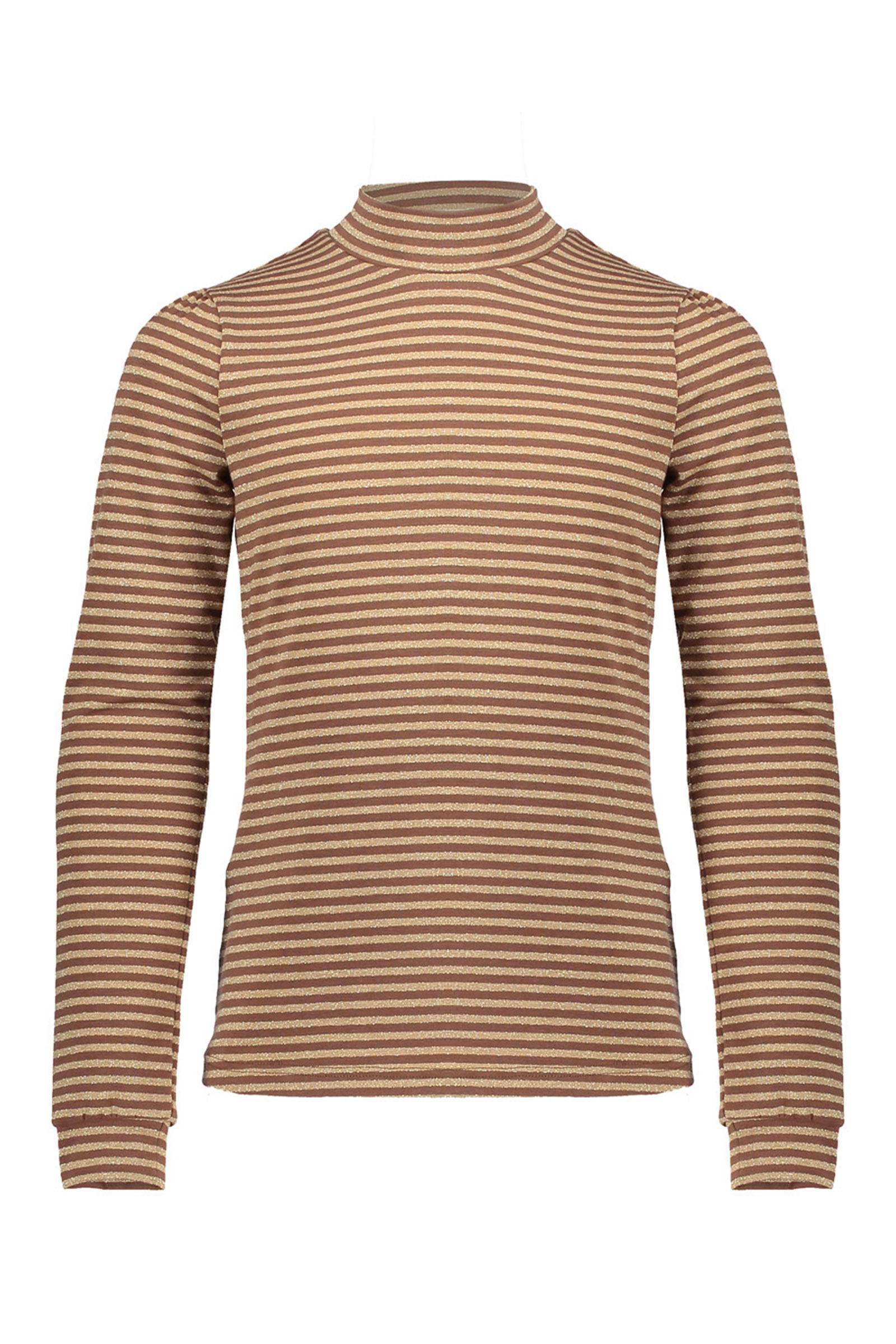 Meisjes t-shirt lange mouw bruin
