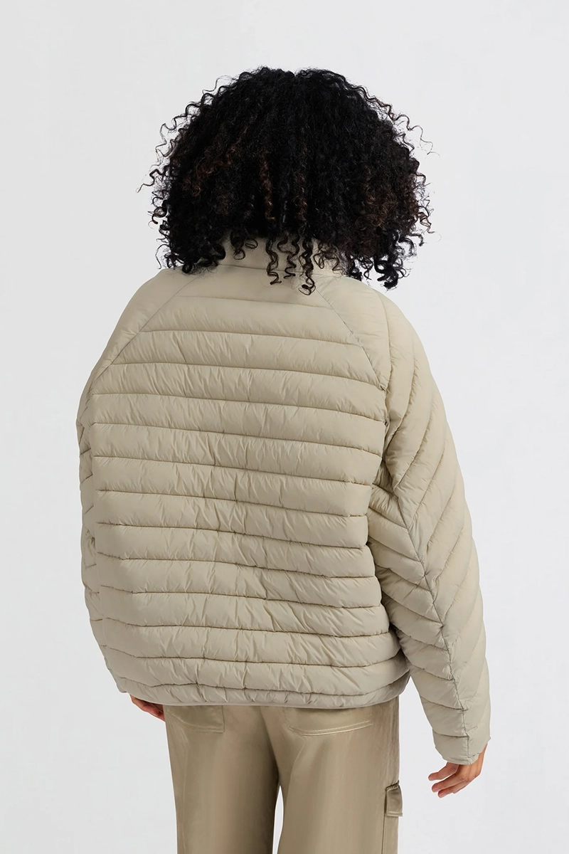 Yaya Padded nylon kimono jacket FEATHER GREY 3