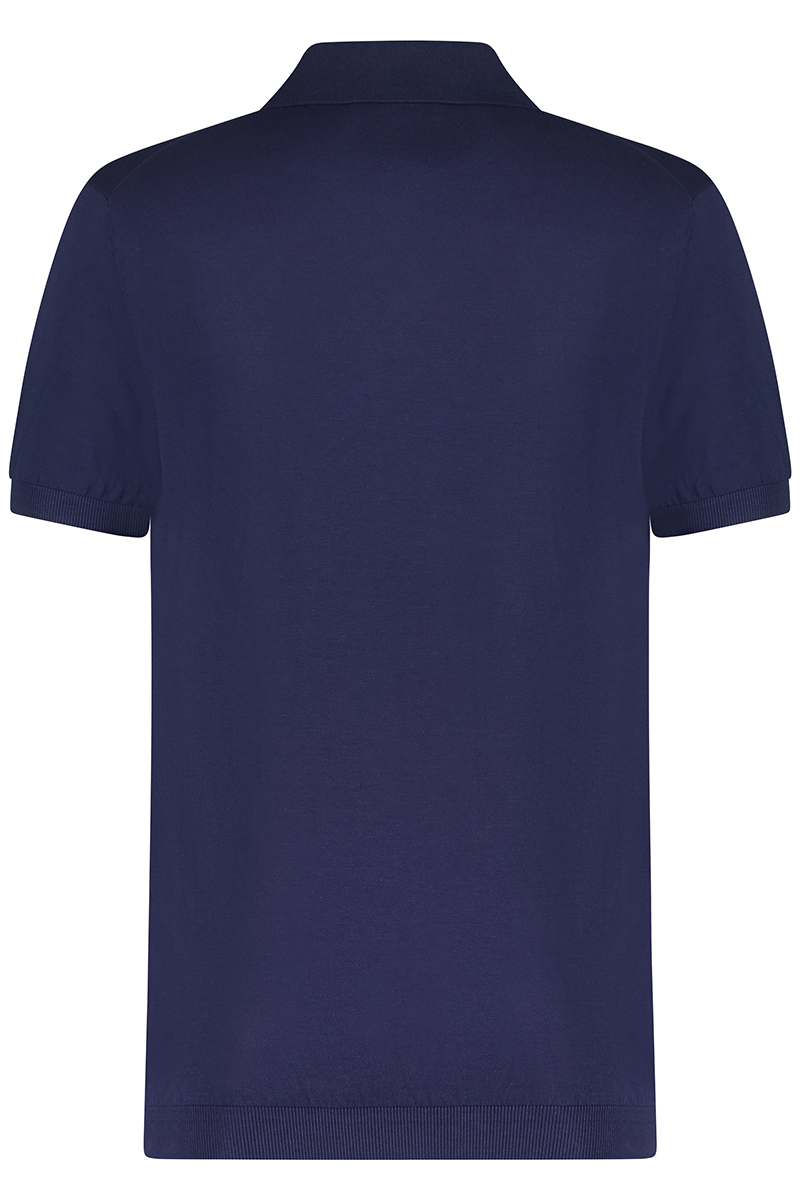Heren polo korte mouw blauw