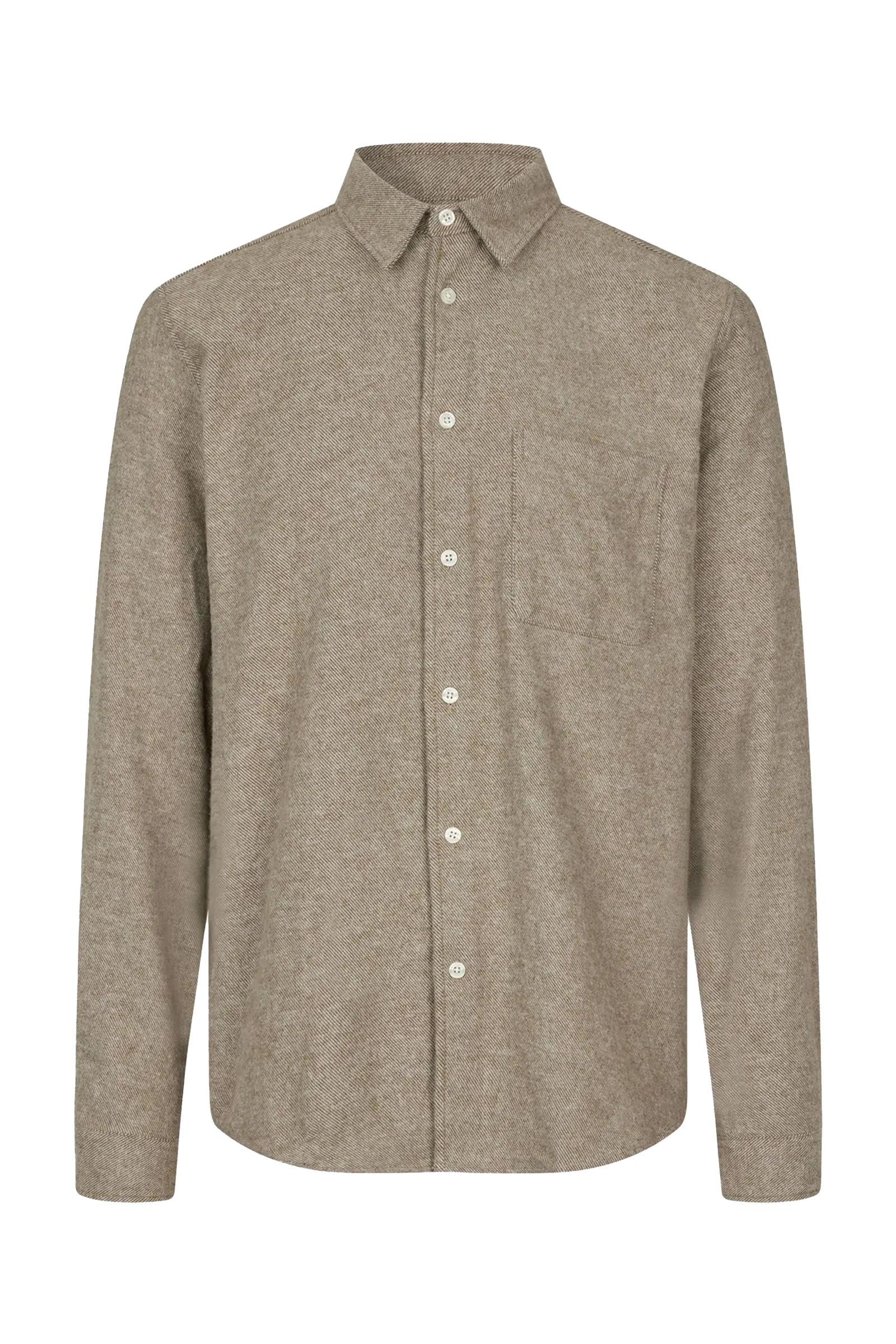 Heren overhemd lm casual bruin
