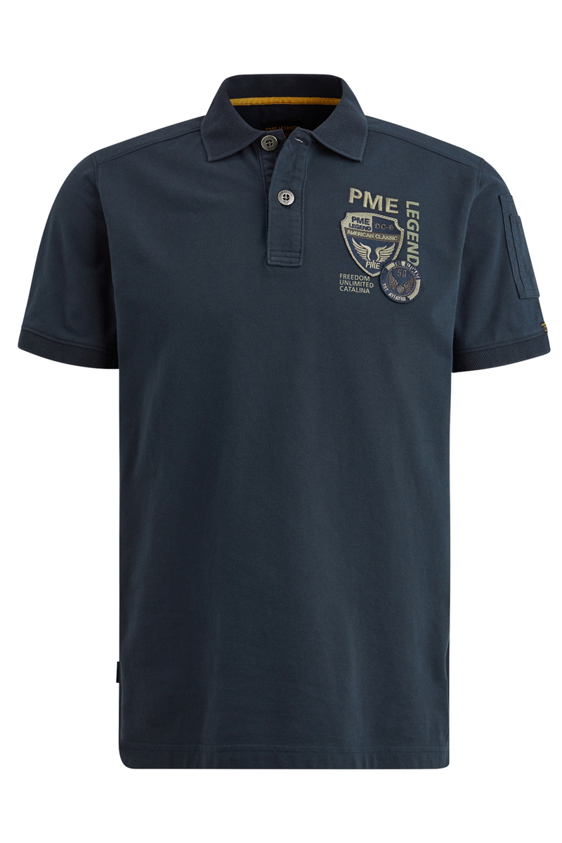PME Legend Short sleeve polo pique Blauw-1 1