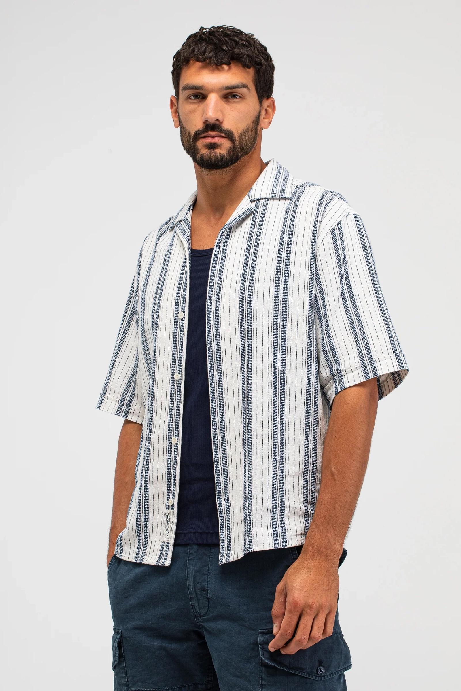 Heren overhemd lm casual blauw