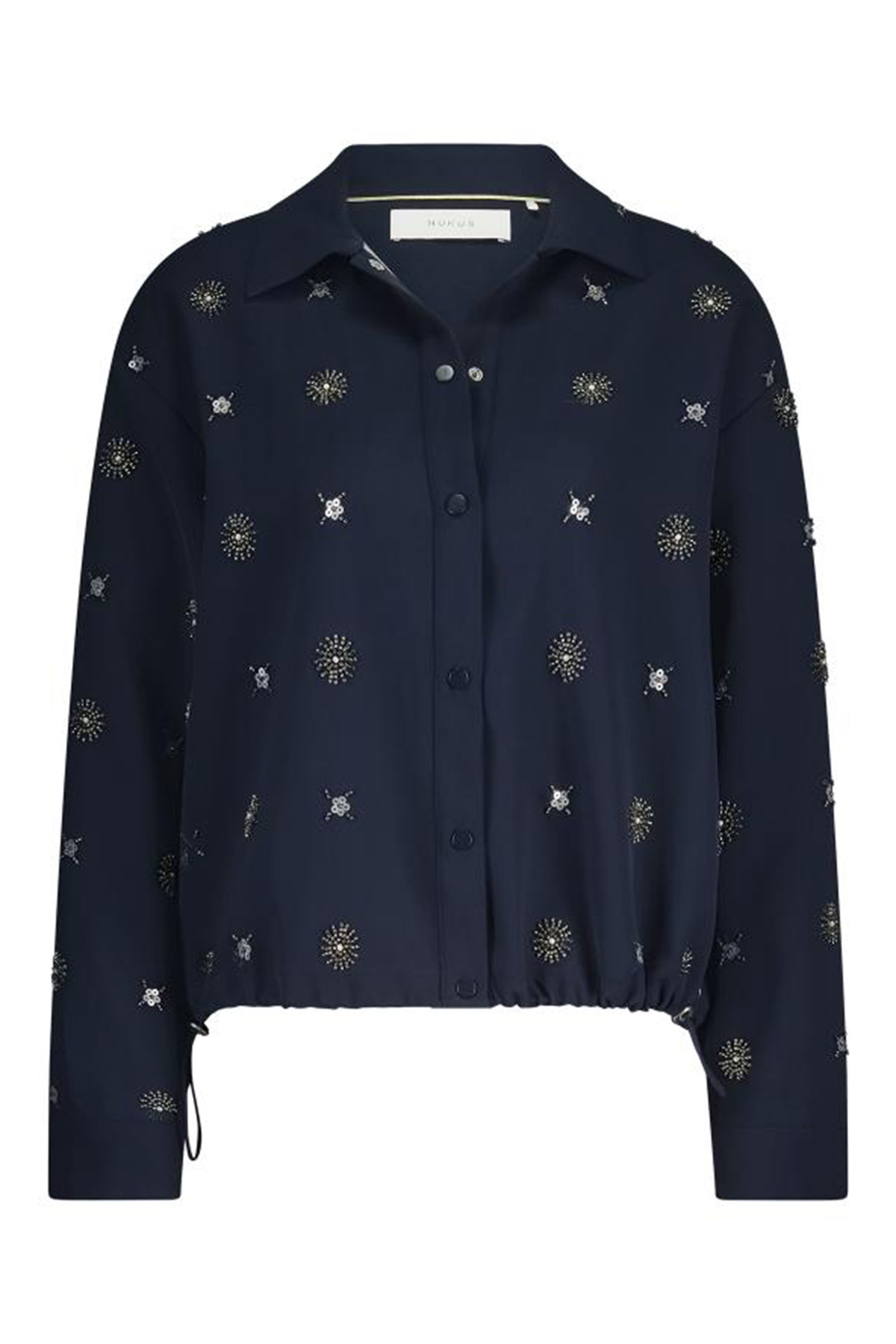 Dames blouse lange mouw blauw