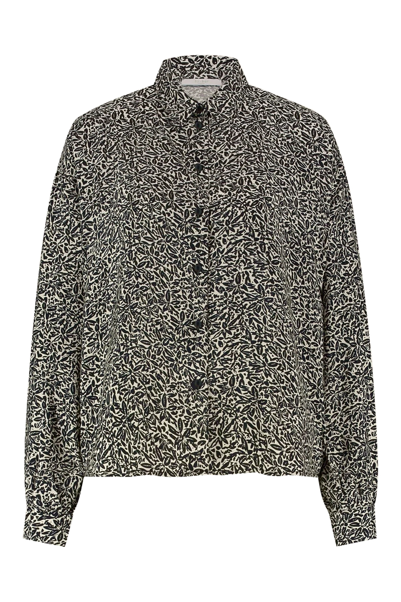 Dames blouse lange mouw zwart