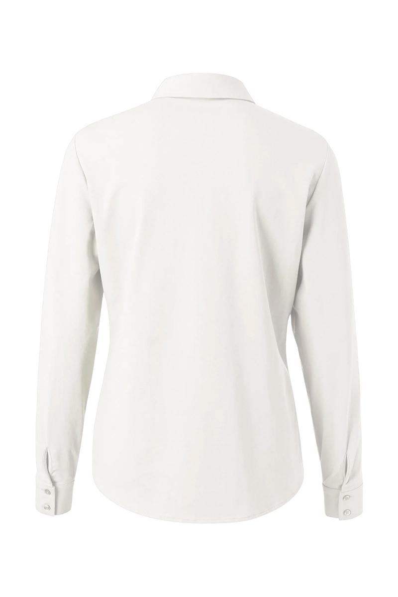 Yaya Jersey cotton blend shirt Wit-1 2
