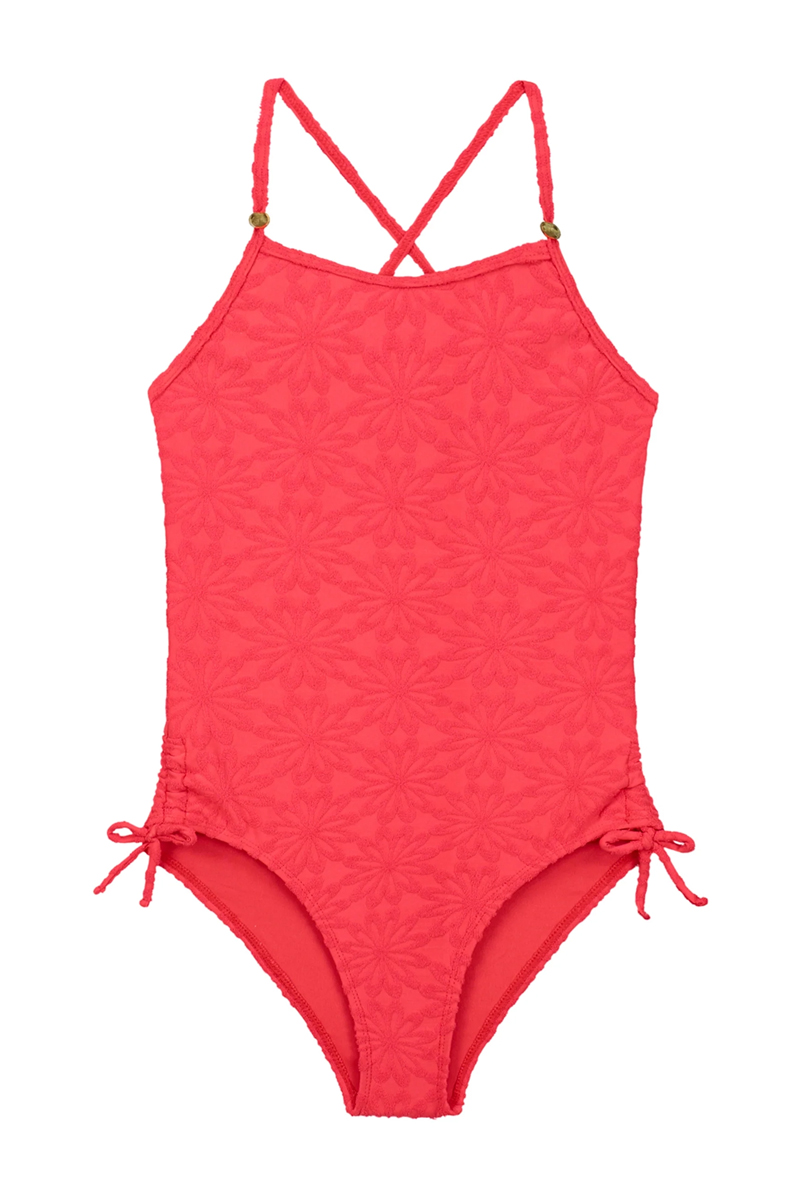 Shiwi GIRLS LOIS SWIMSUIT DAISY STRUCTURE Rood-1 1
