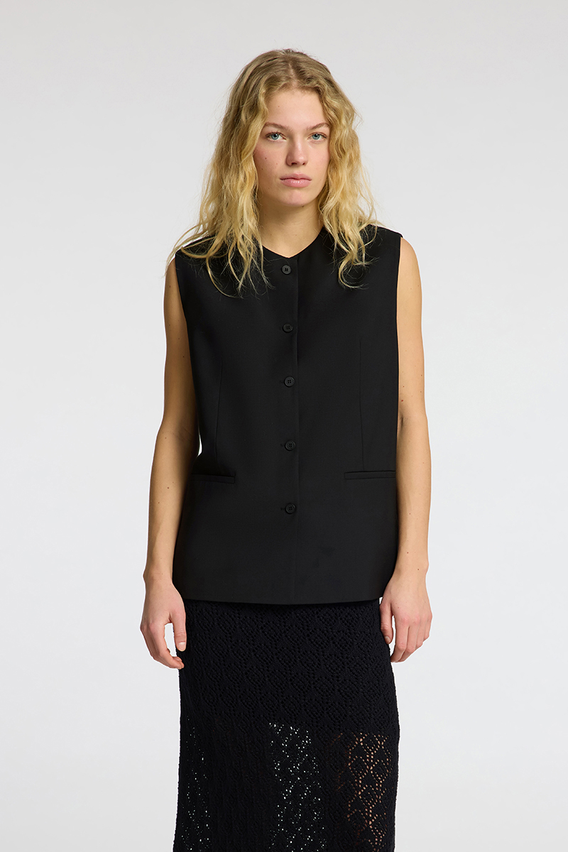 Selected SLFABBI VEST 179099-Black 2
