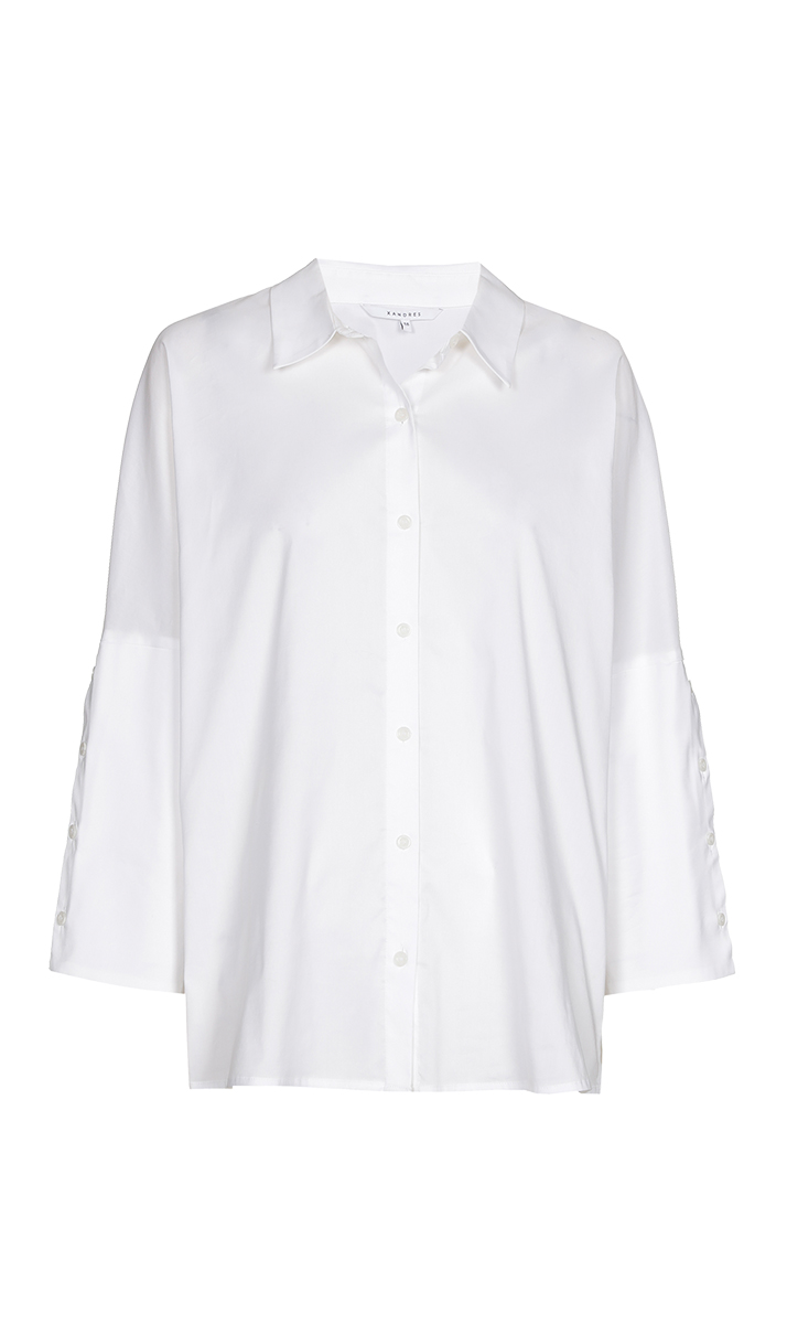 Dames blouse lange mouw ecru