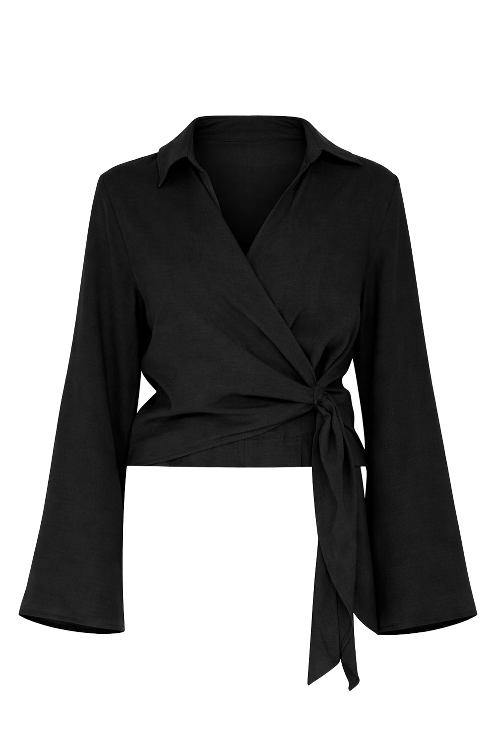 Dames blouse lange mouw zwart