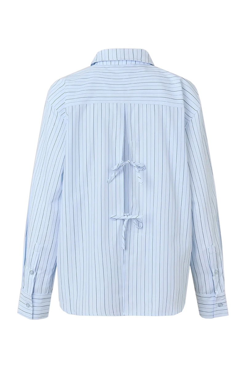 Dames blouse lange mouw blauw