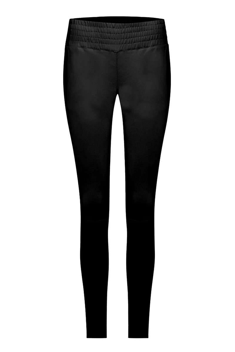 Dames leren broek zwart
