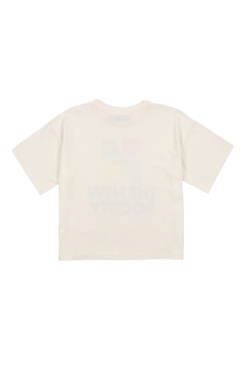 Meisjes t-shirt korte mouw ecru