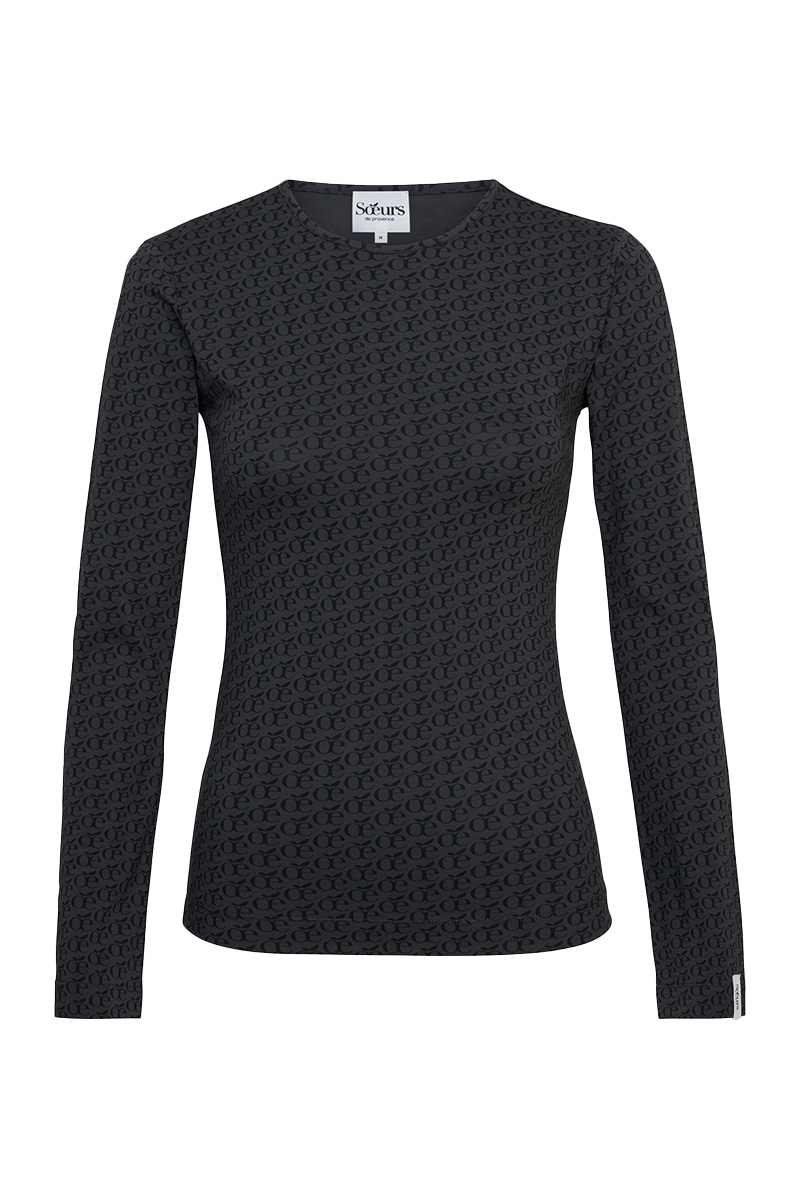 Soeurs de Provence Dames t-shirt lange mouw Zwart-1 1