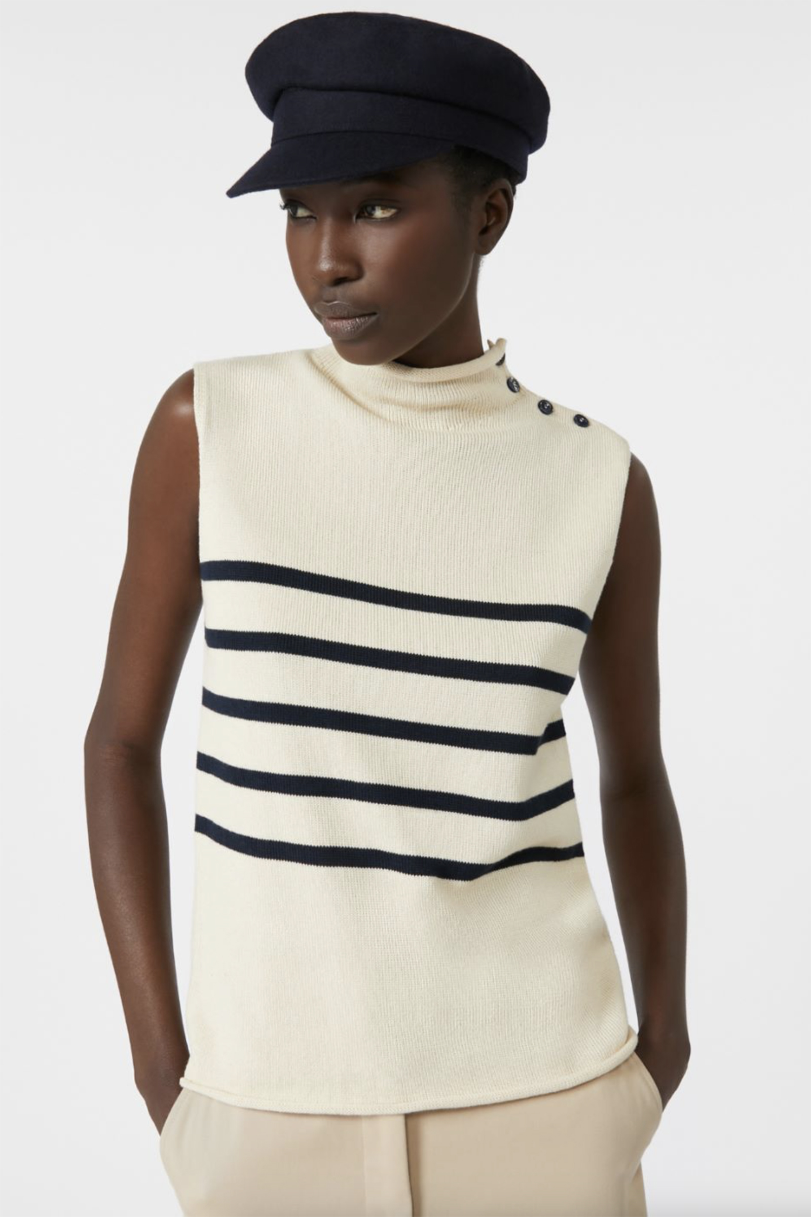 Dames top ecru