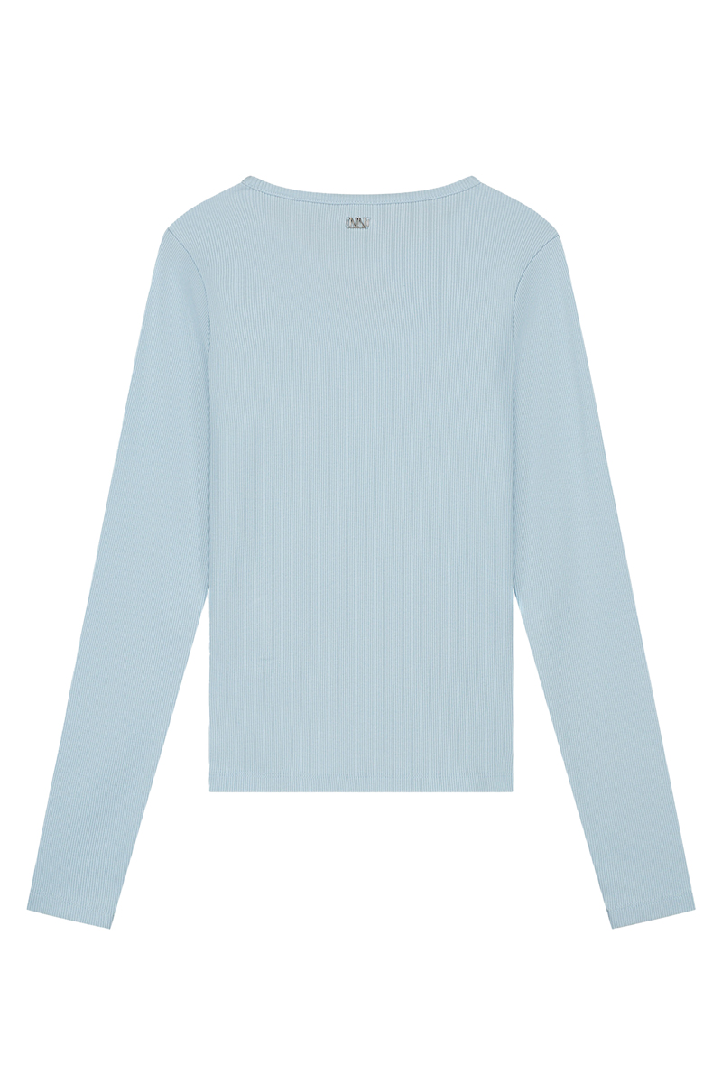 Meisjes t-shirt lange mouw blauw