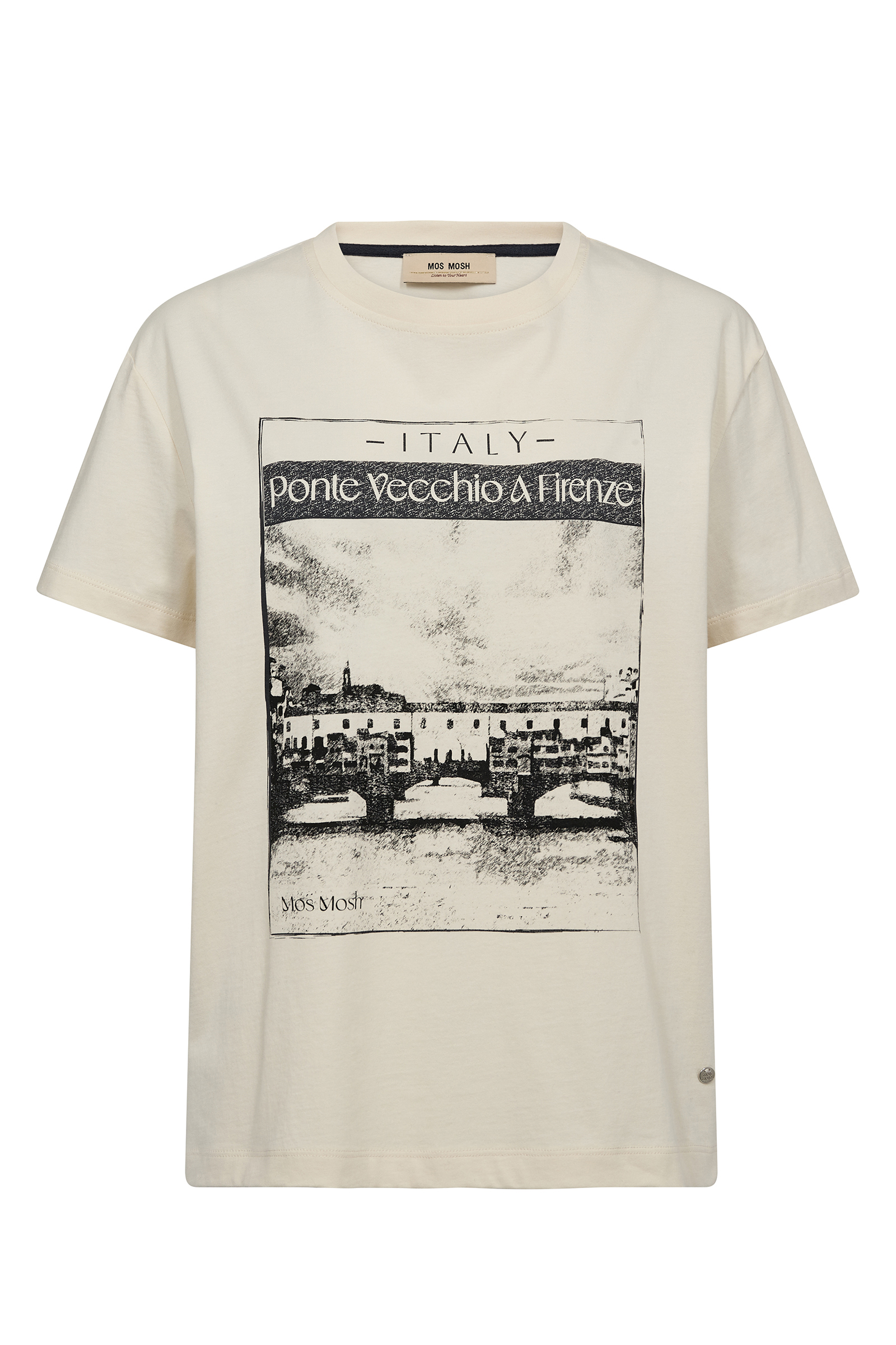 Dames t-shirt korte mouw ecru