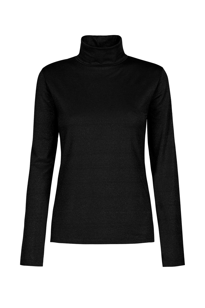 Dames t-shirt lange mouw zwart