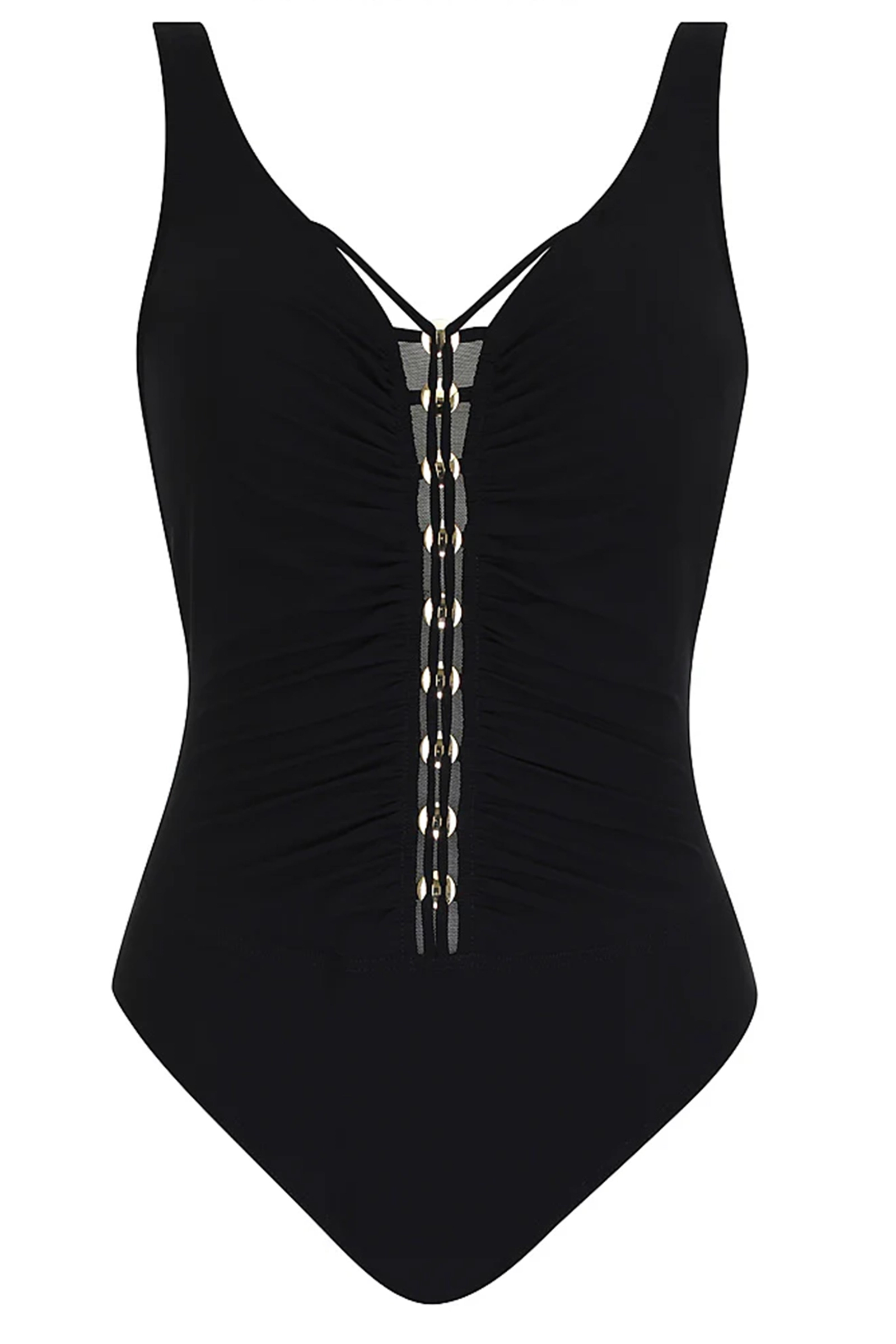 Bad/beach dames badpak modecup zwart