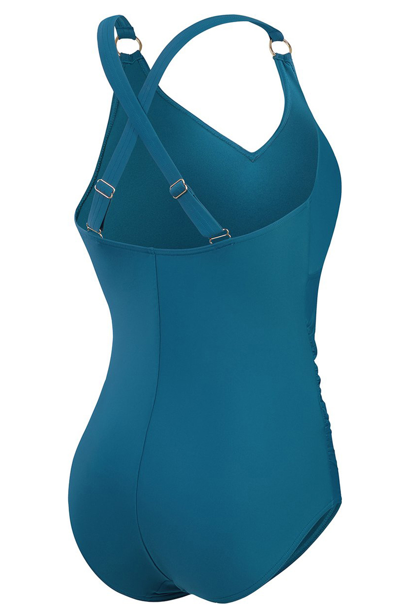 Bad/beach dames badpak sport groen
