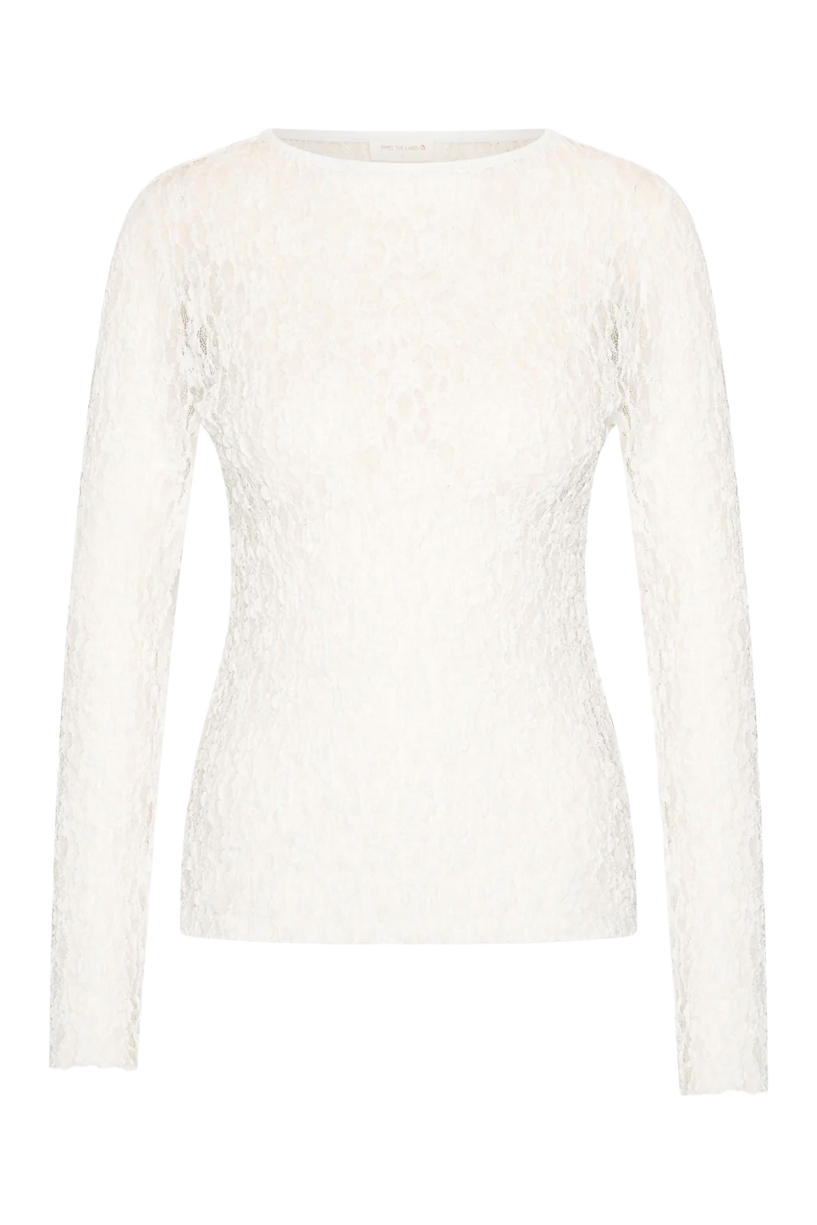 Dames t-shirt lange mouw ecru