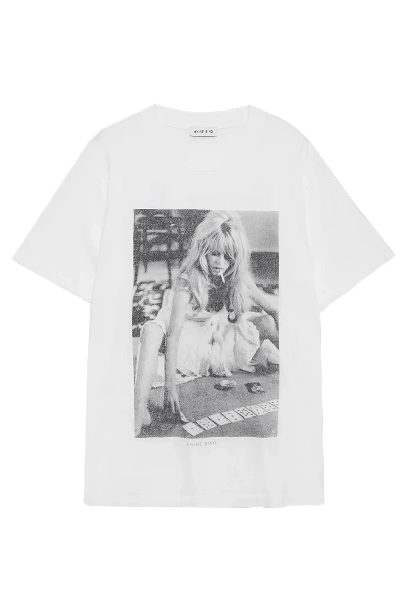 Anine Bing Lili tee ab x dk x brigitte bardot Ecru-1 1
