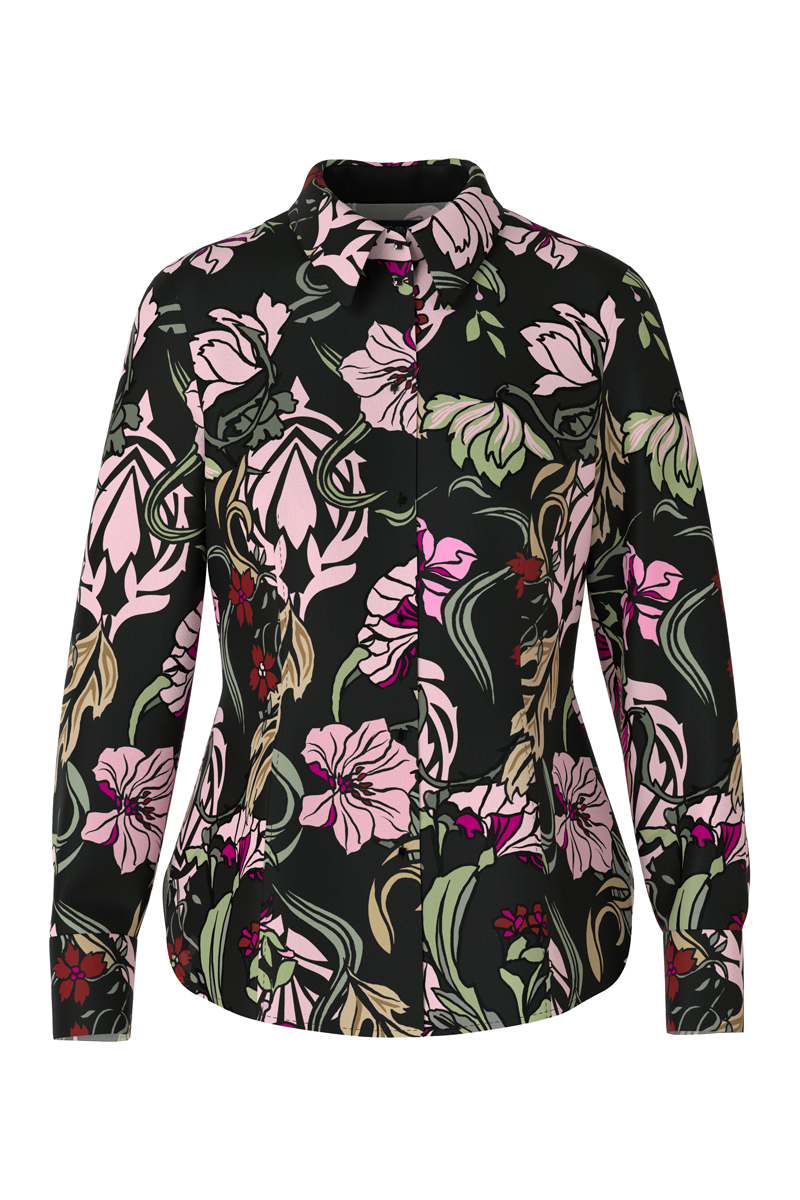 Dames blouse lange mouw zwart