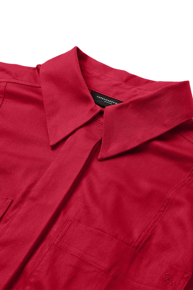 Dames blouse lange mouw rood