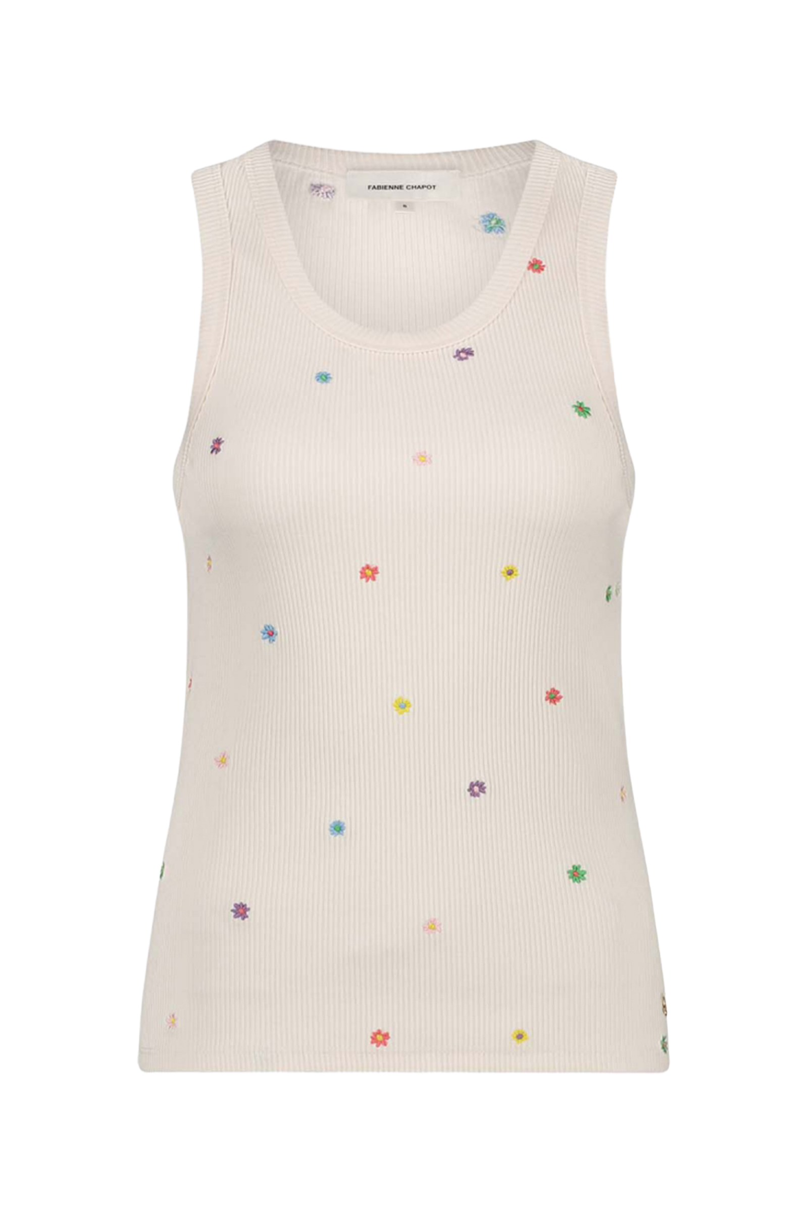 Fabienne Chapot Tanja Jersey Embro Tank Wit-1 1
