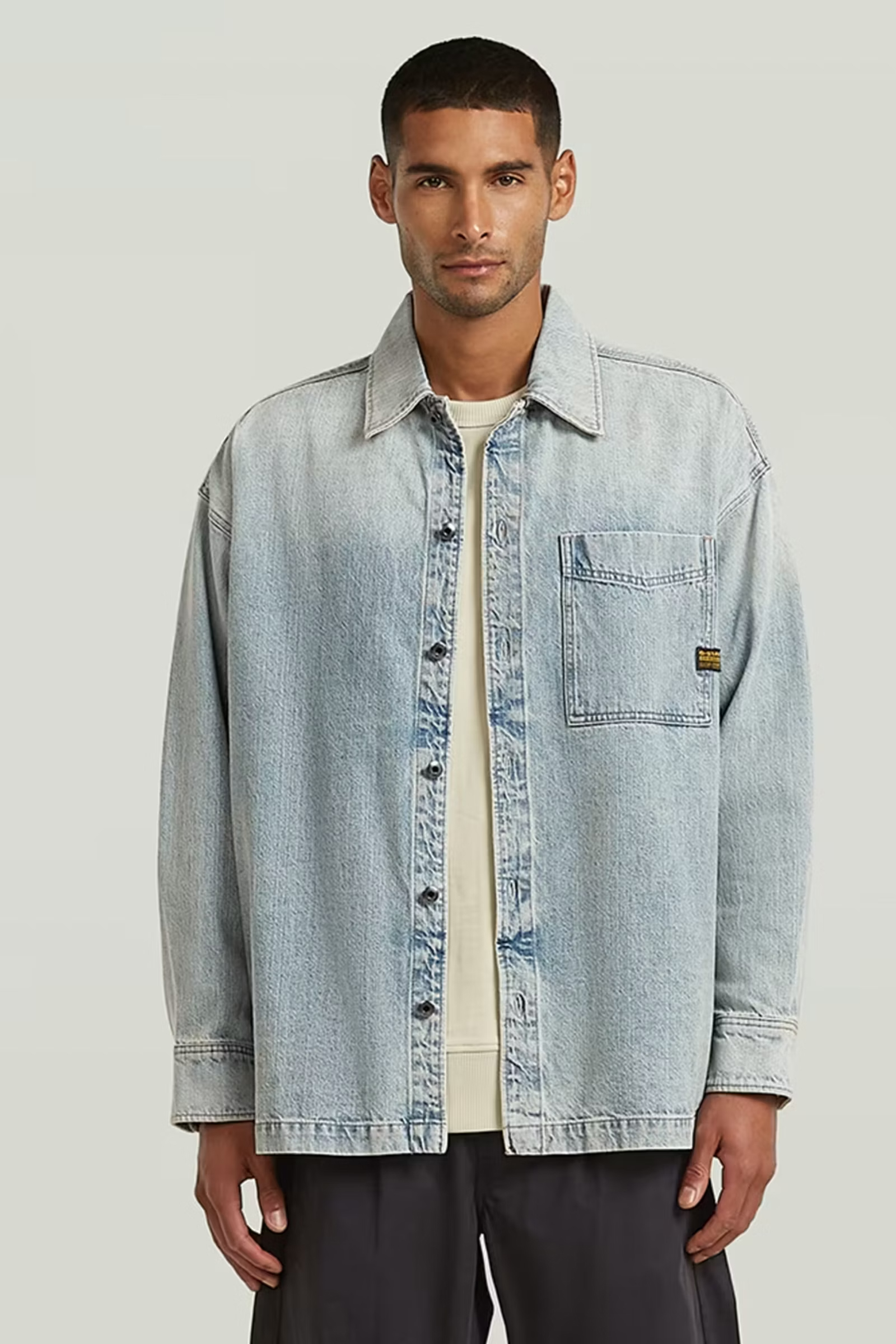 Heren overhemd lm casual blauw