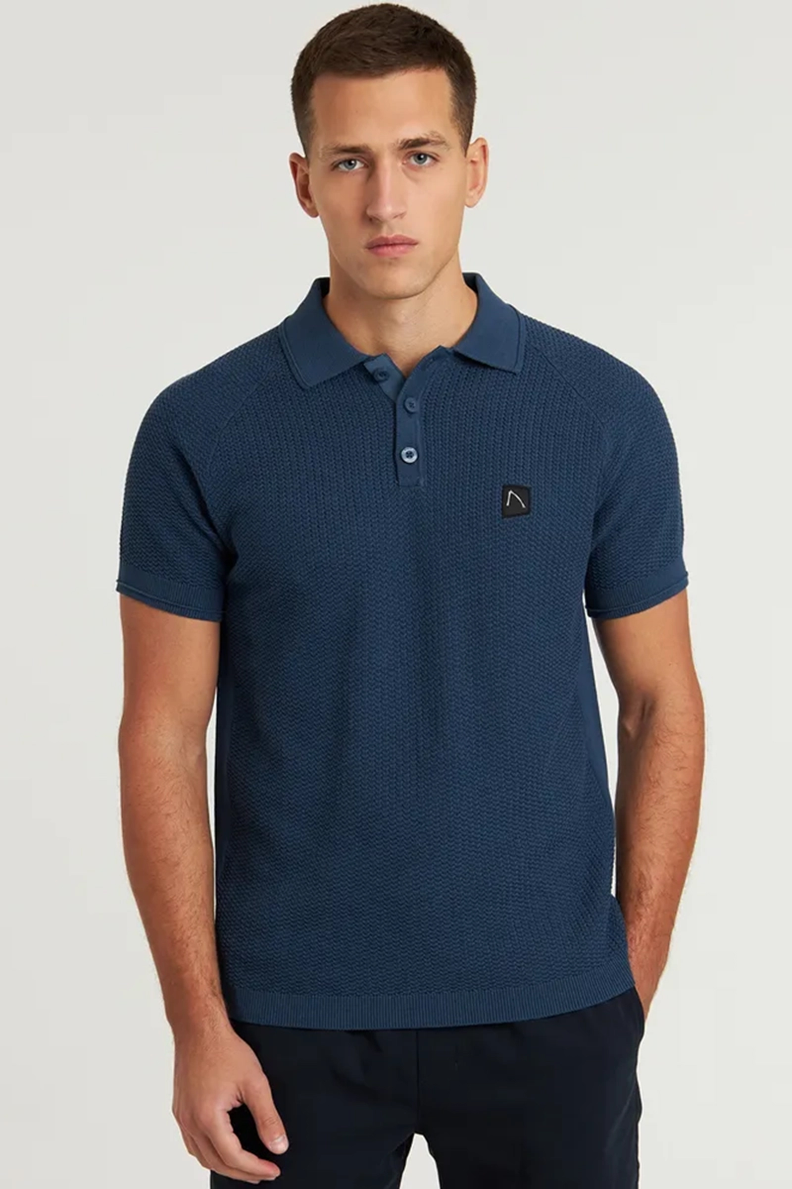 Chasin' KNITWEAR SS polo DK.BLUE 2