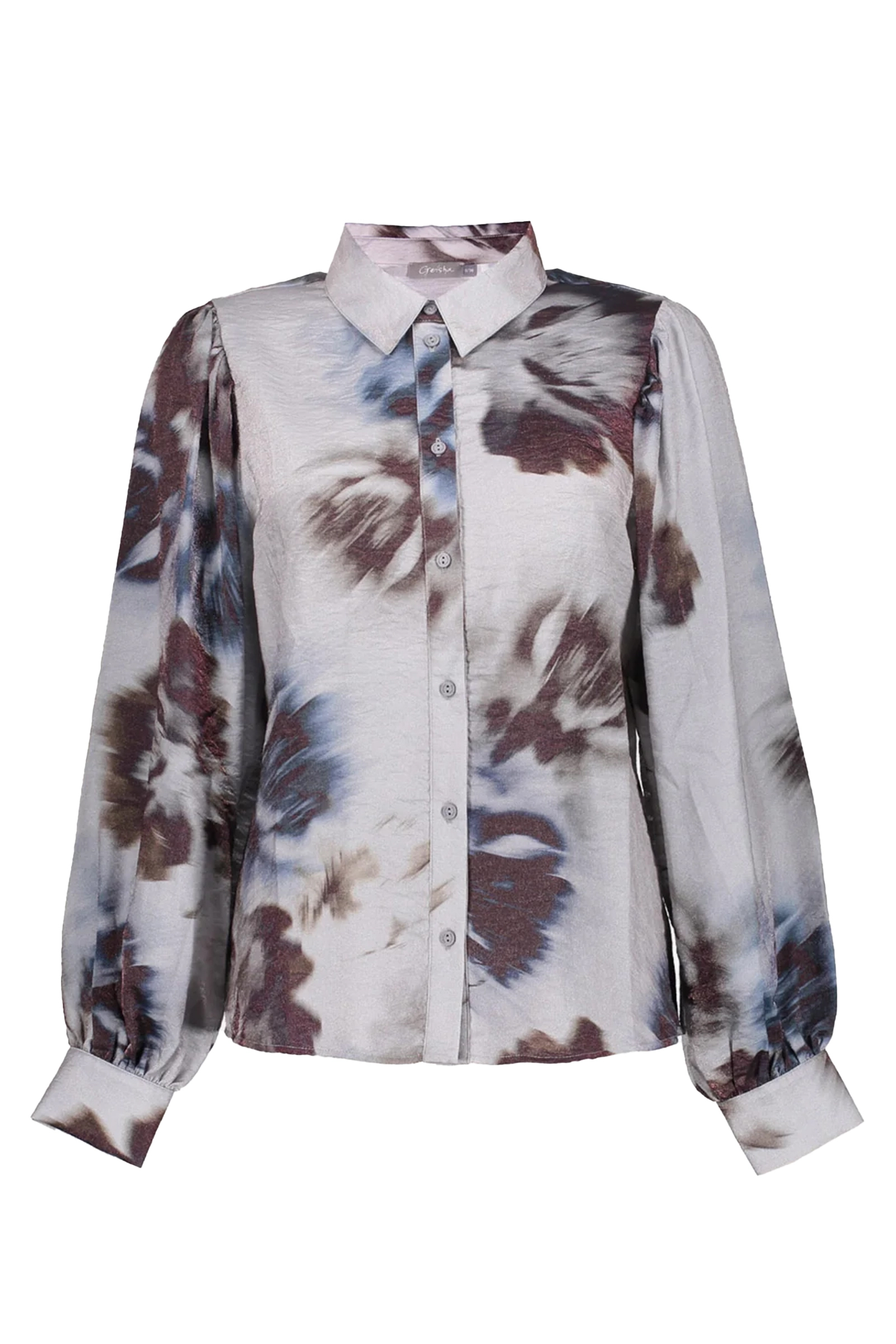 Dames blouse lange mouw grijs