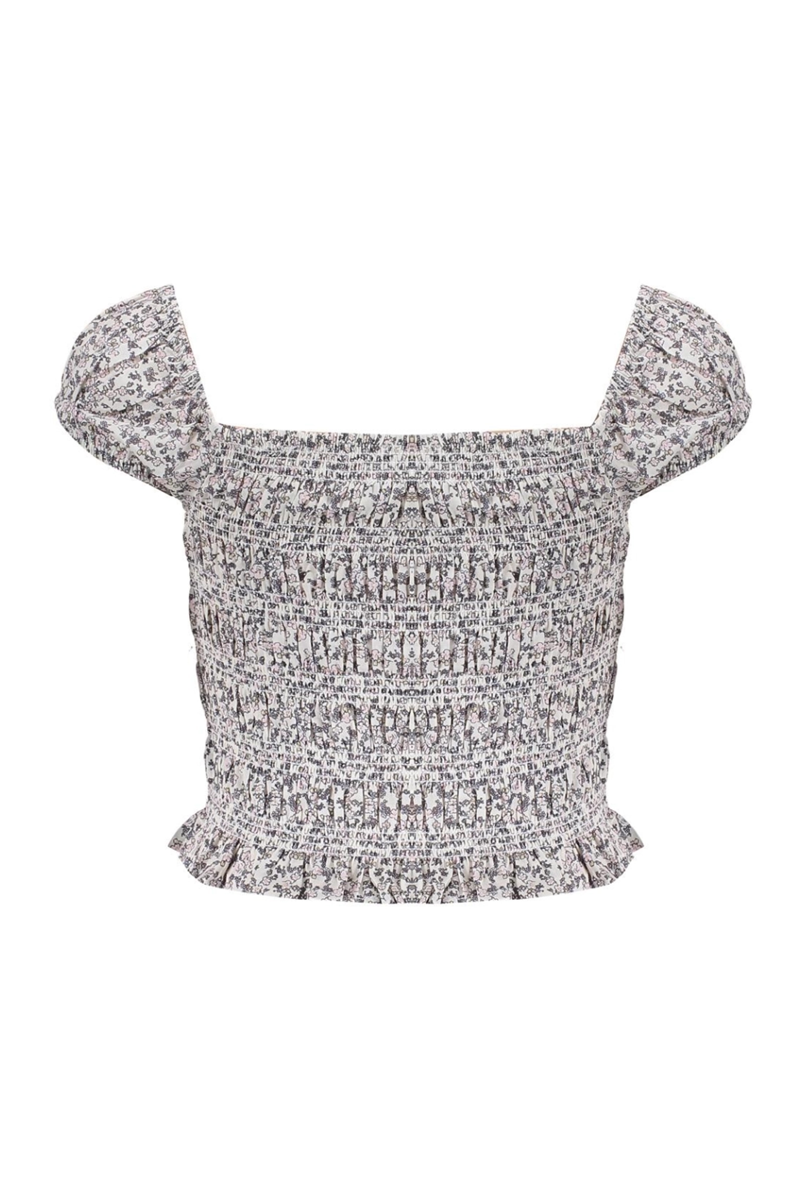 Meisjes blouse korte mouw blauw