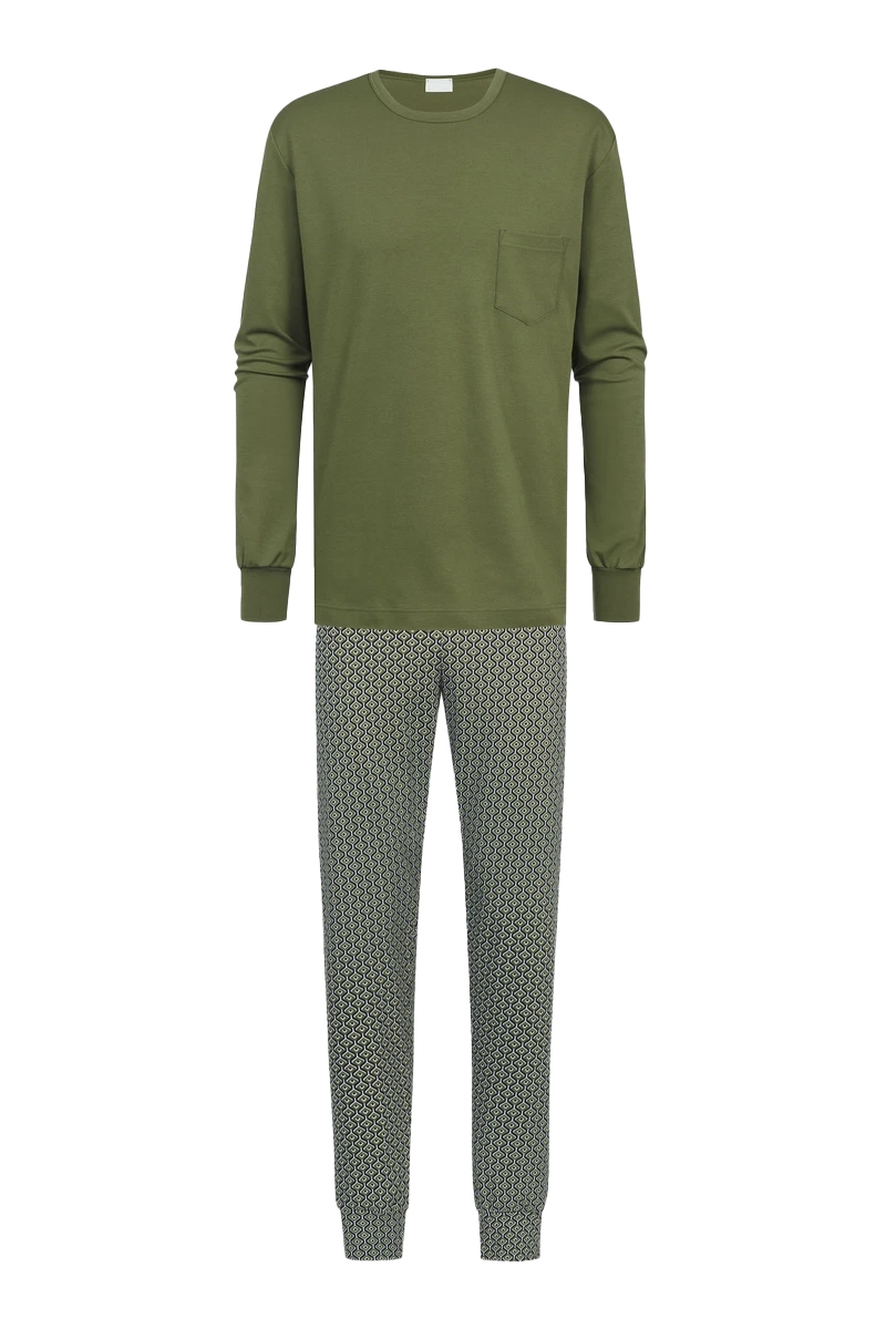 MEY Nachtmode heren pyjama Groen-1 1