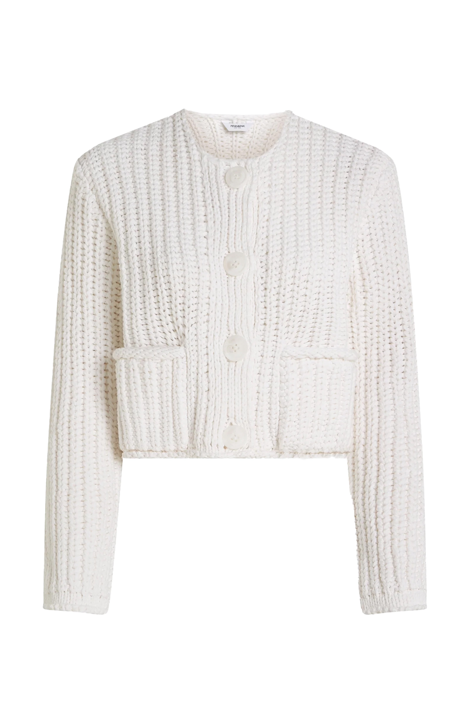 Penn&Ink N.Y. Cardigan Ecru-1 1