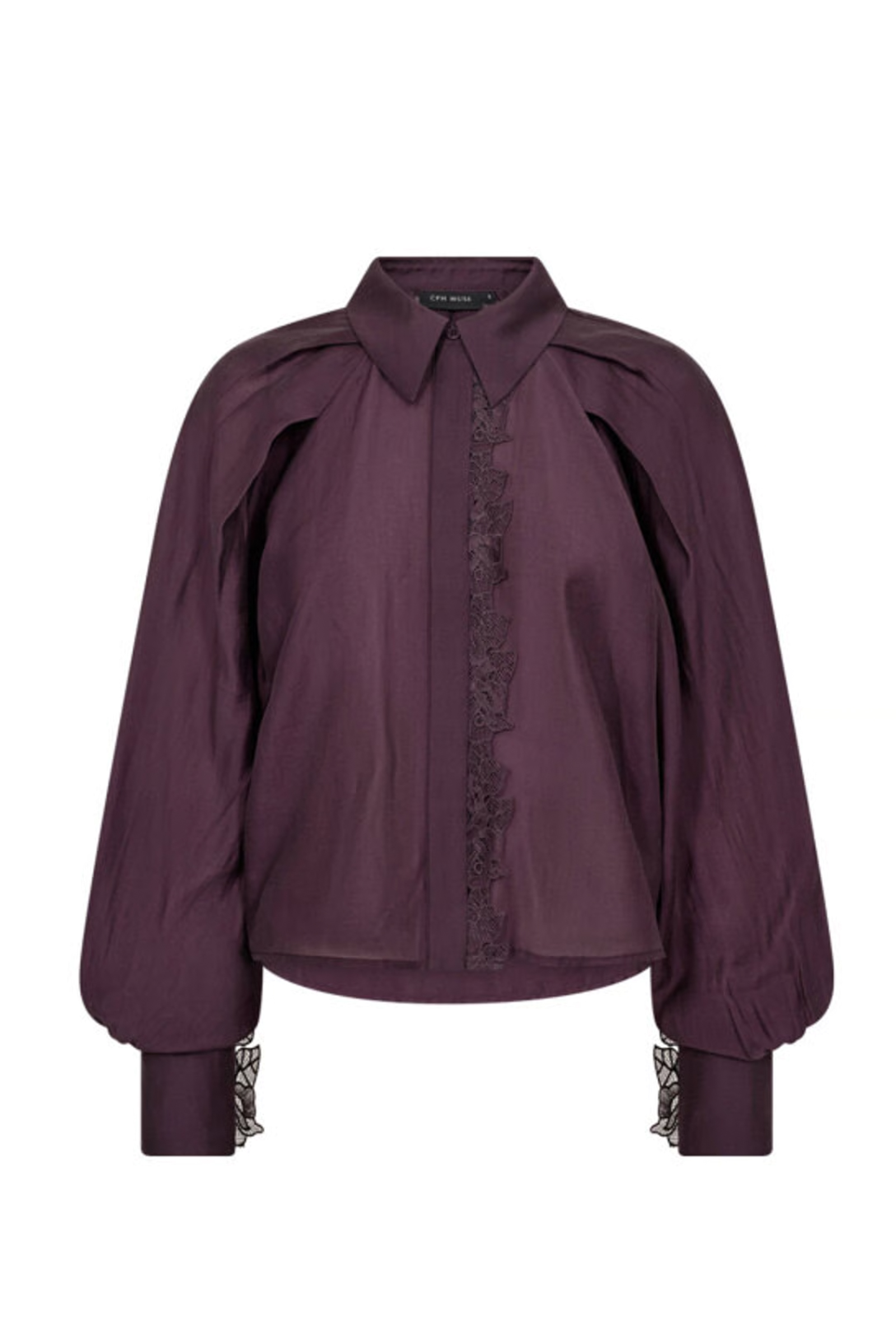 Dames blouse lange mouw paars