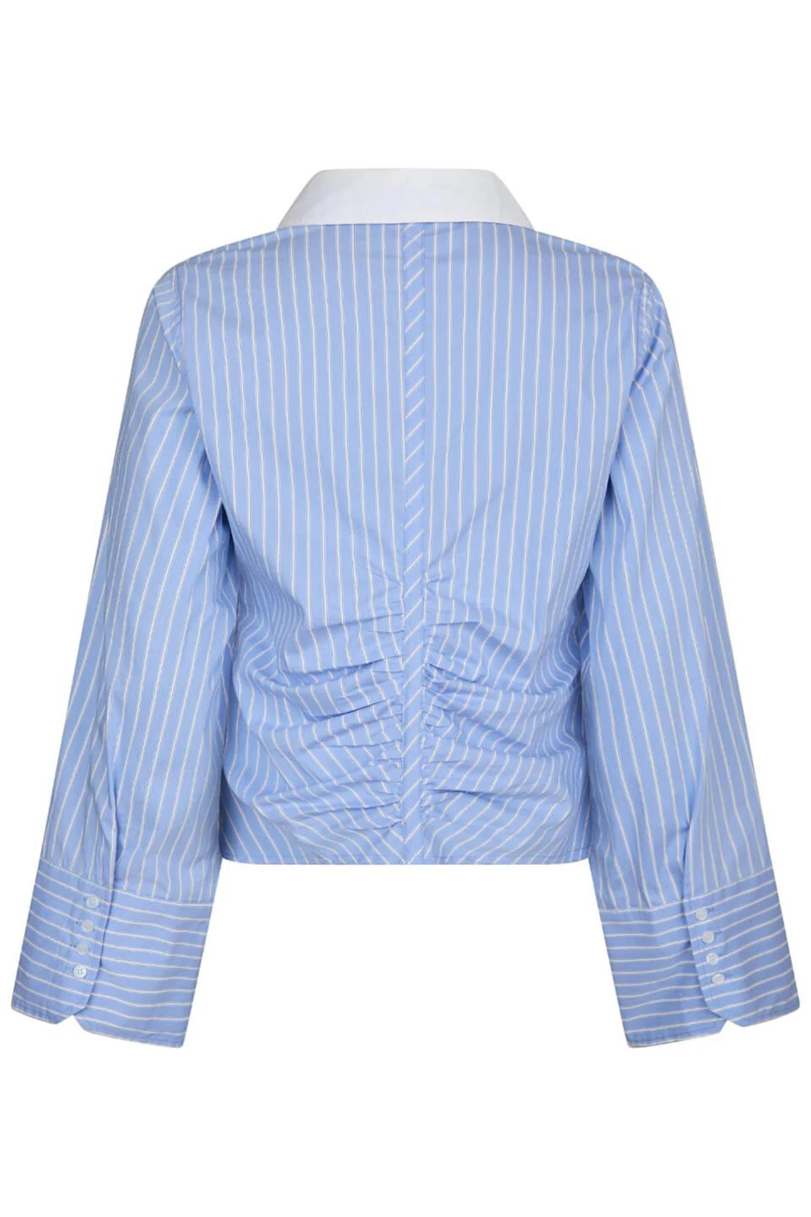 Dames blouse lange mouw blauw