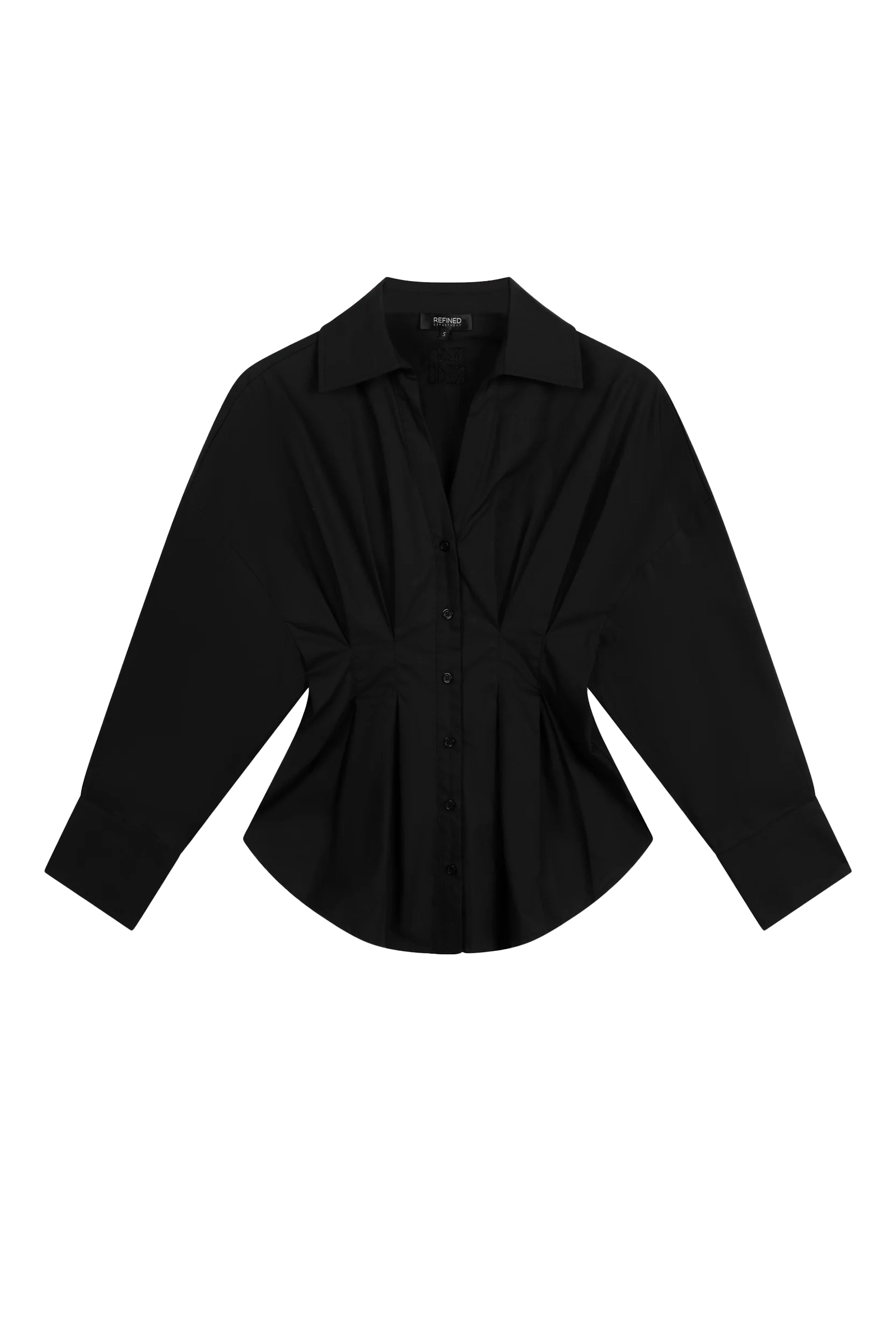 Dames blouse lange mouw zwart