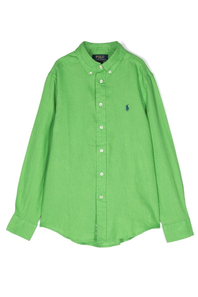 Polo Ralph Lauren Jongens overhemd lange mouw Groen-1 1