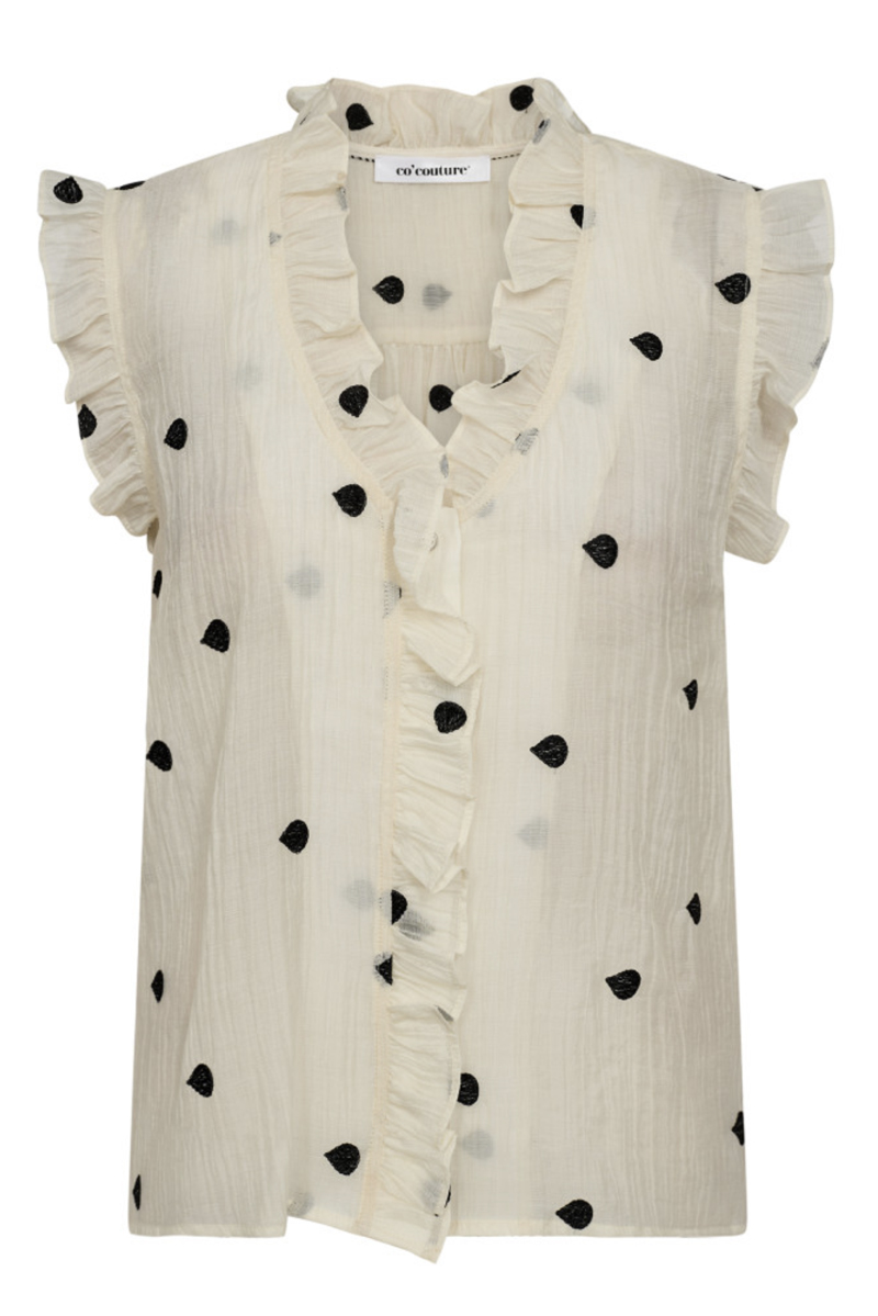 Dames blouse korte mouw ecru