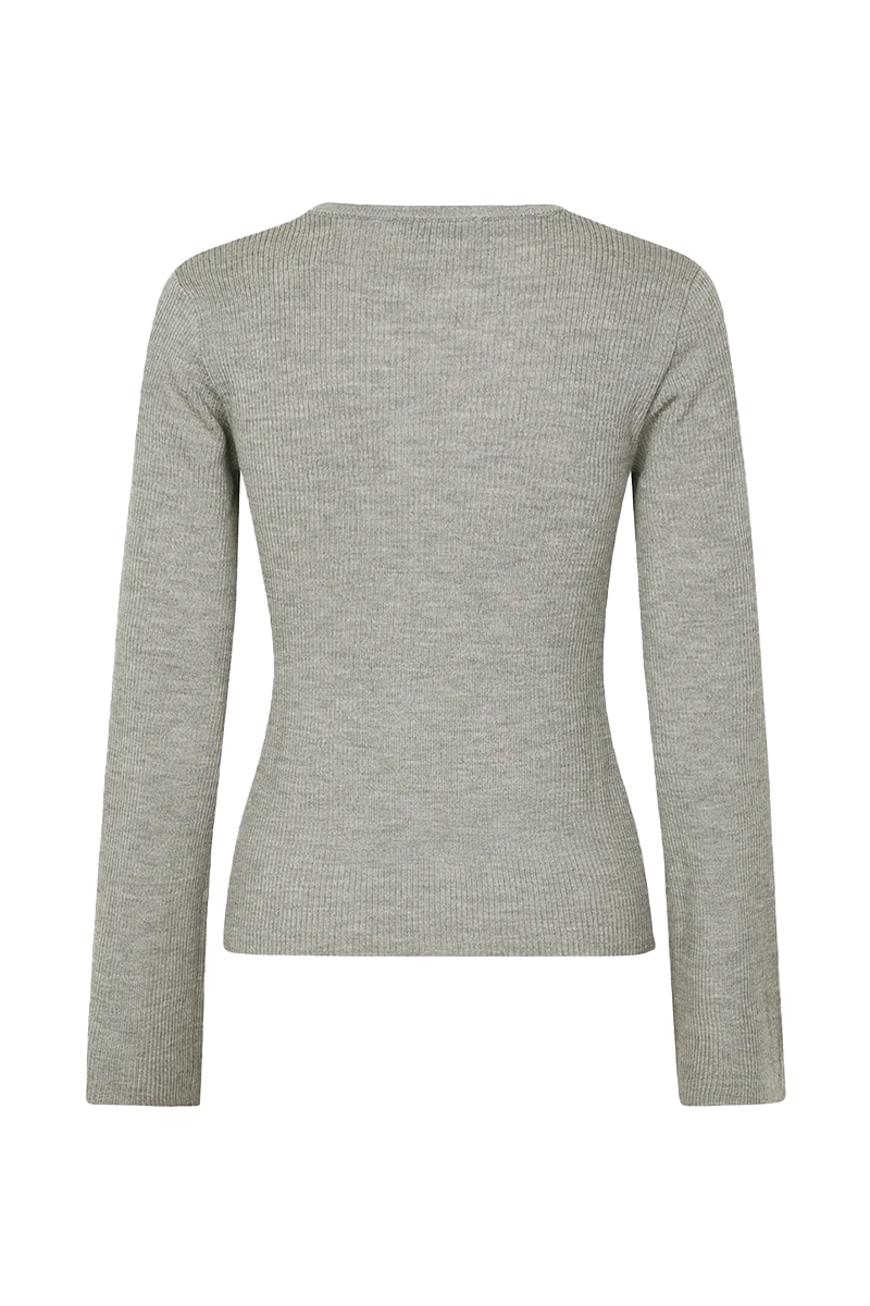 Dames t-shirt lange mouw grijs