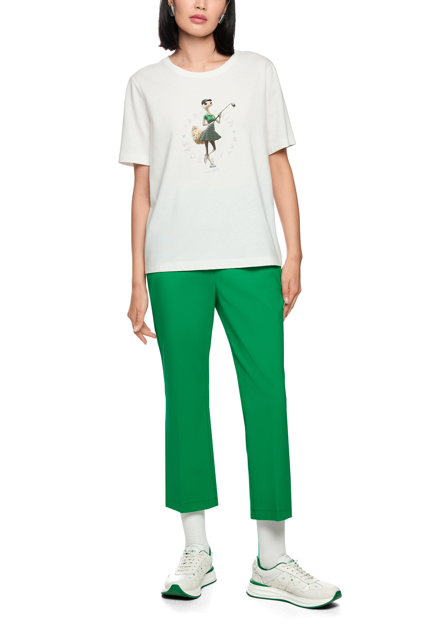 Dames t-shirt korte mouw ecru