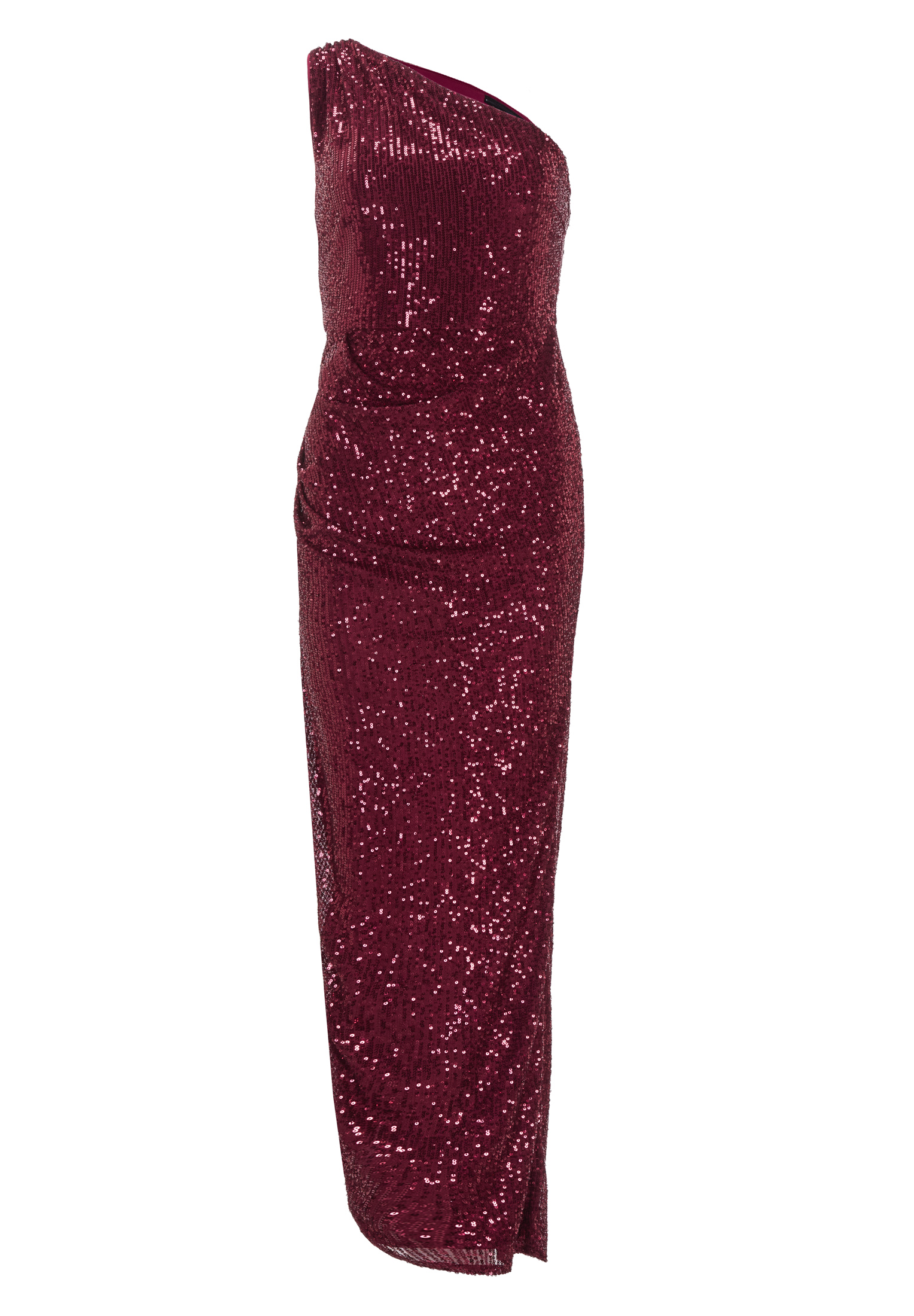 Swing One Shoulder Abendkleid aus elastis ruby red 1