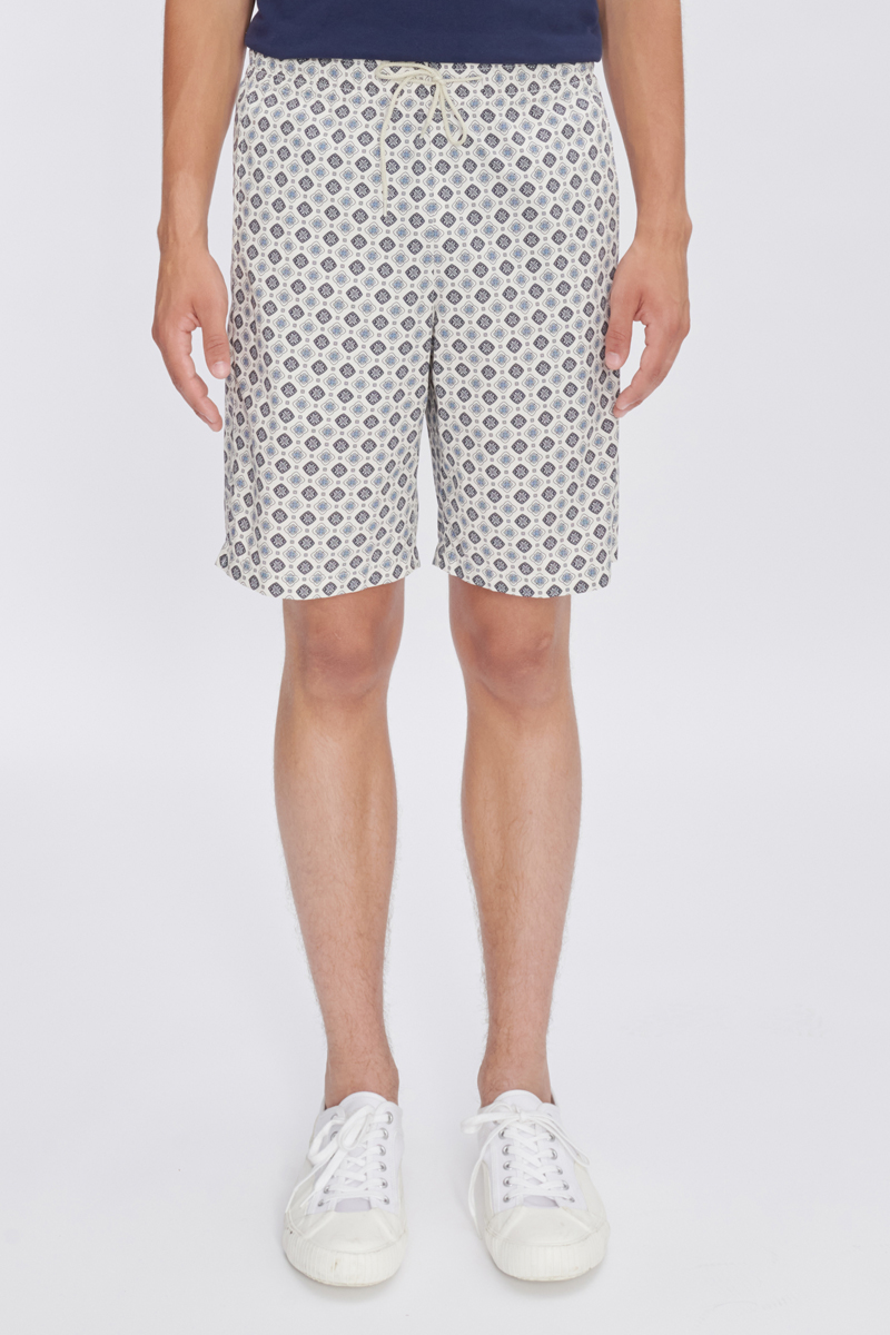 Heren short ecru