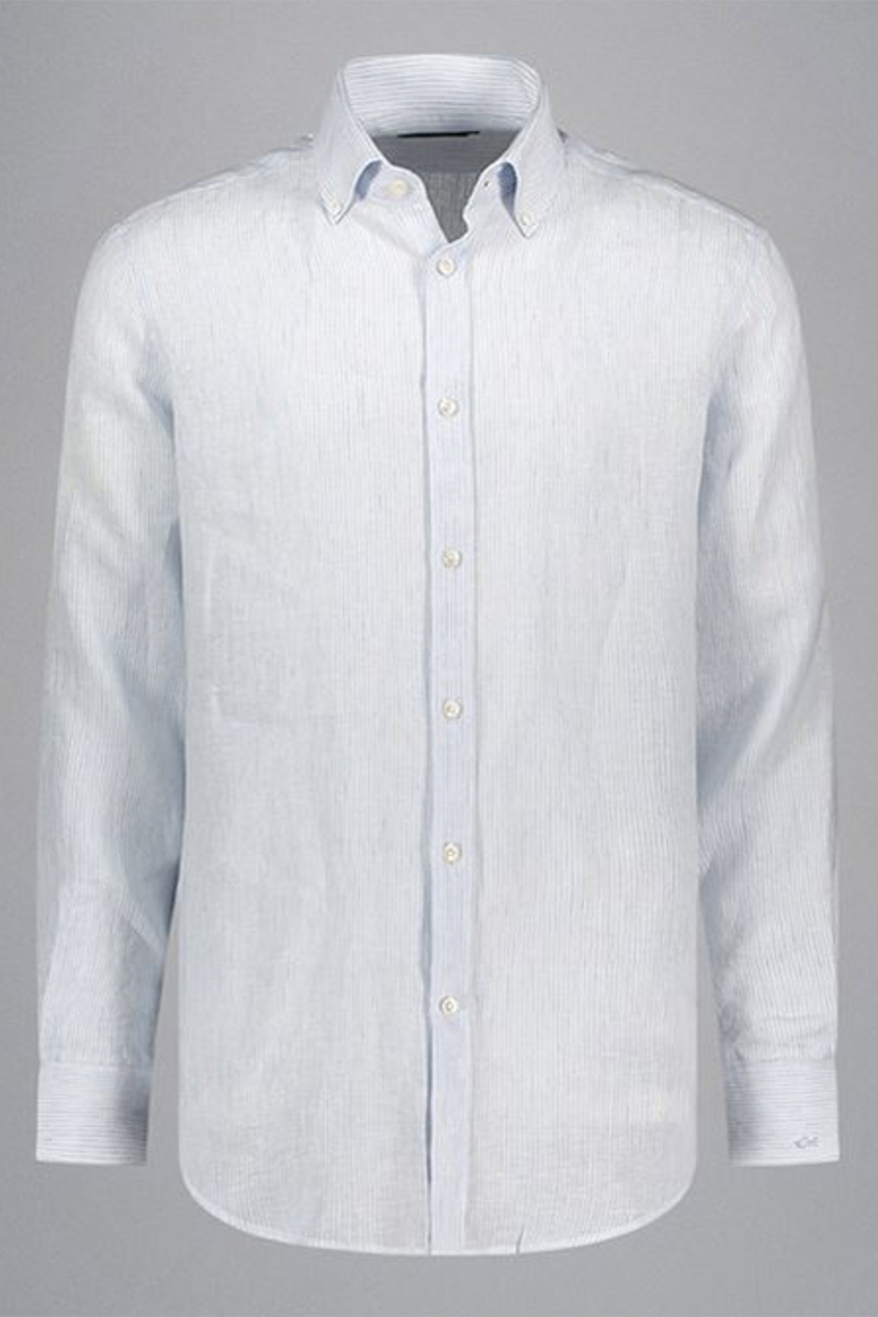 Heren overhemd lm dressual blauw
