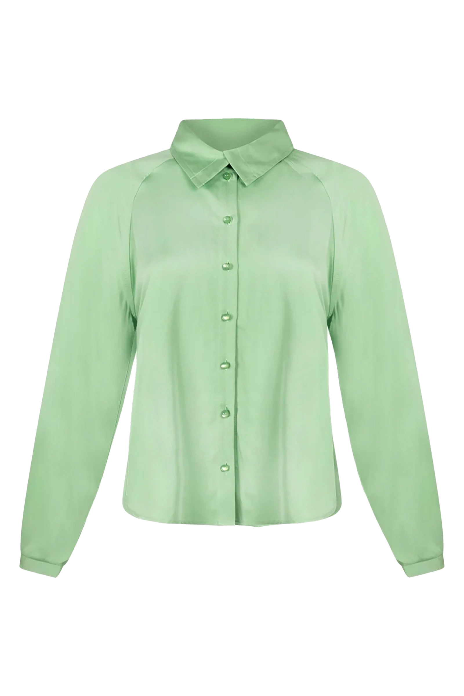 Dames blouse lange mouw groen