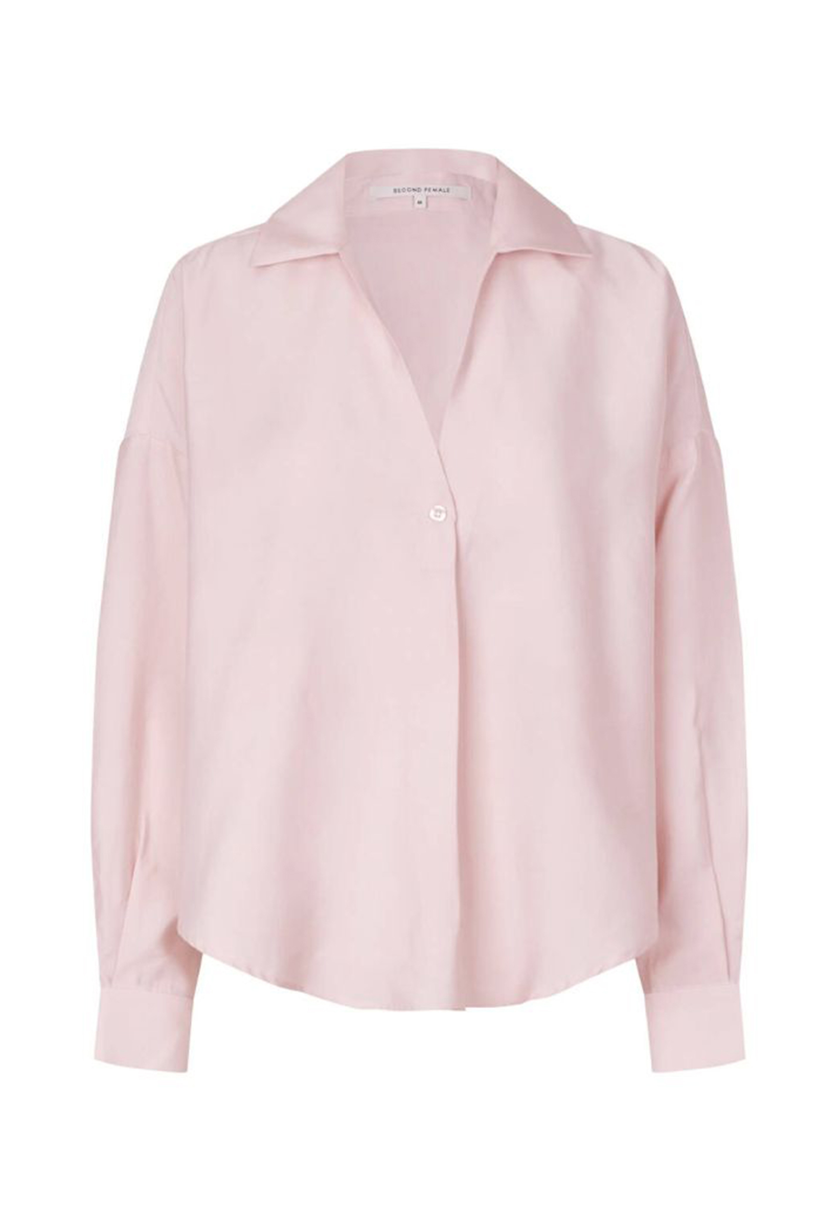 Dames blouse lange mouw rose
