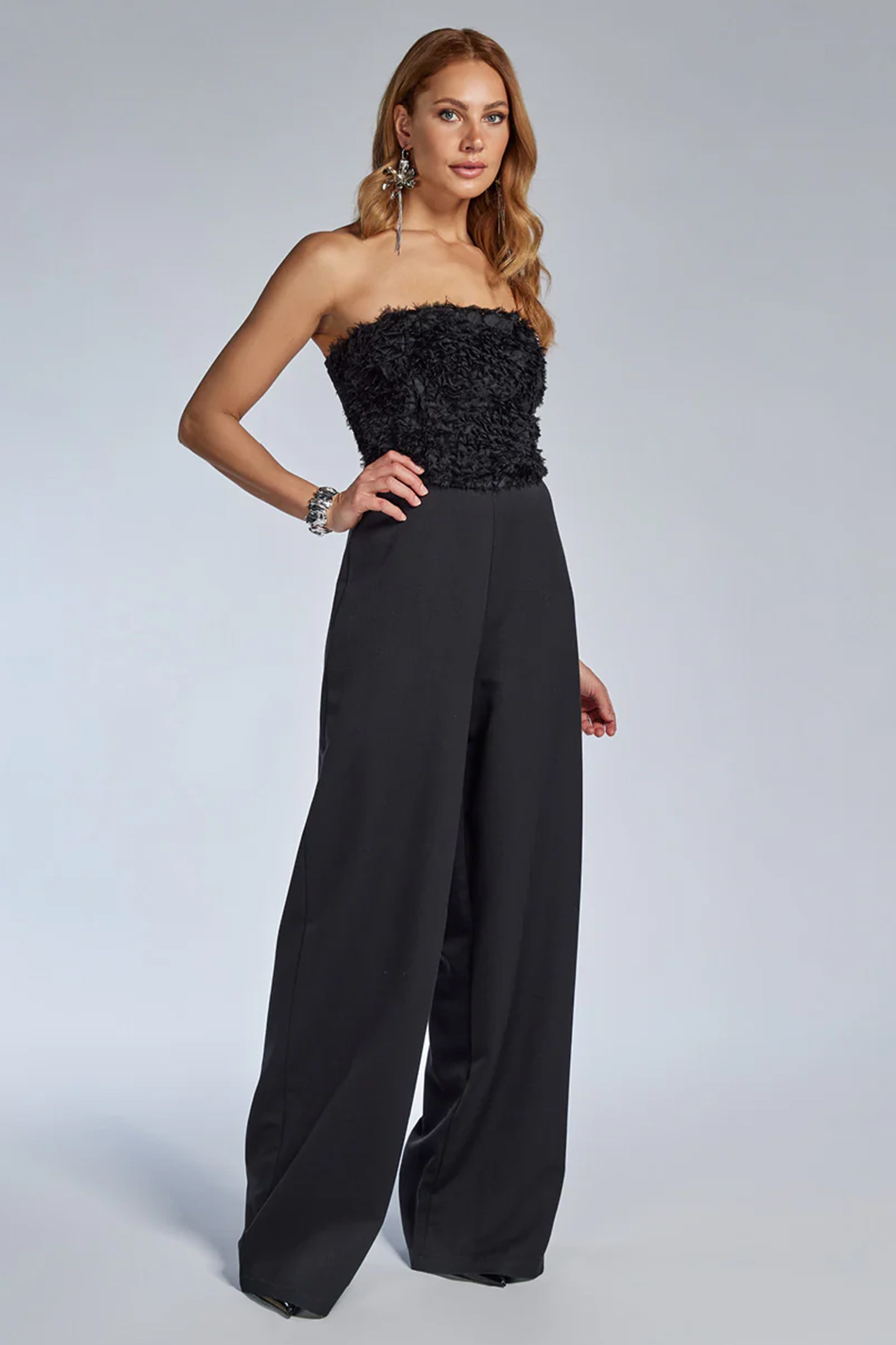 Dames jumpsuit/tuinbroek zwart