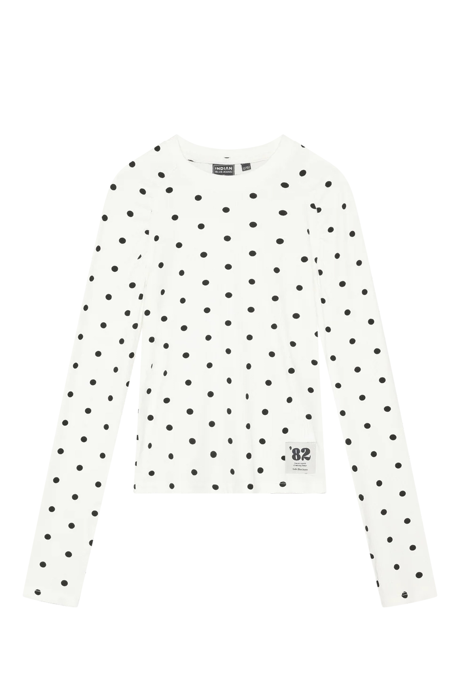 Meisjes t-shirt lange mouw wit