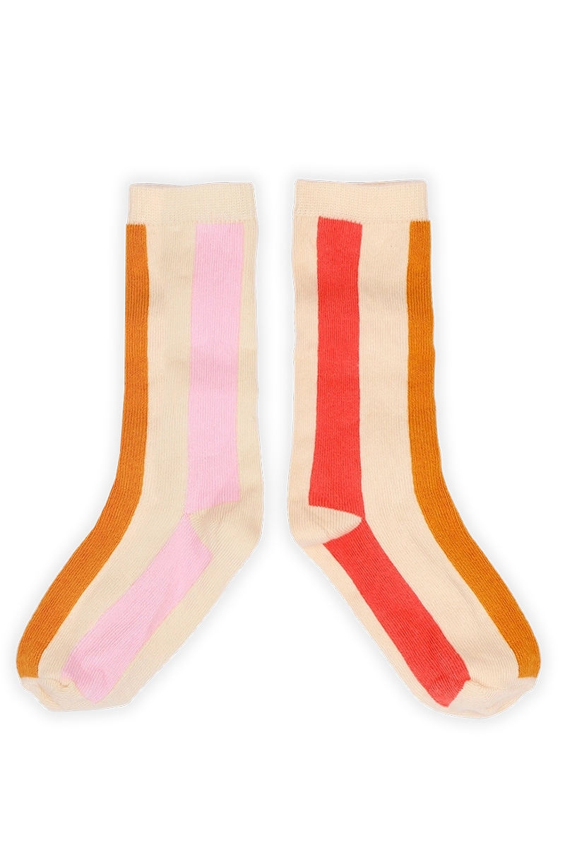 Sproet & Sprout Socks stripes nectarine Oranje-1 1