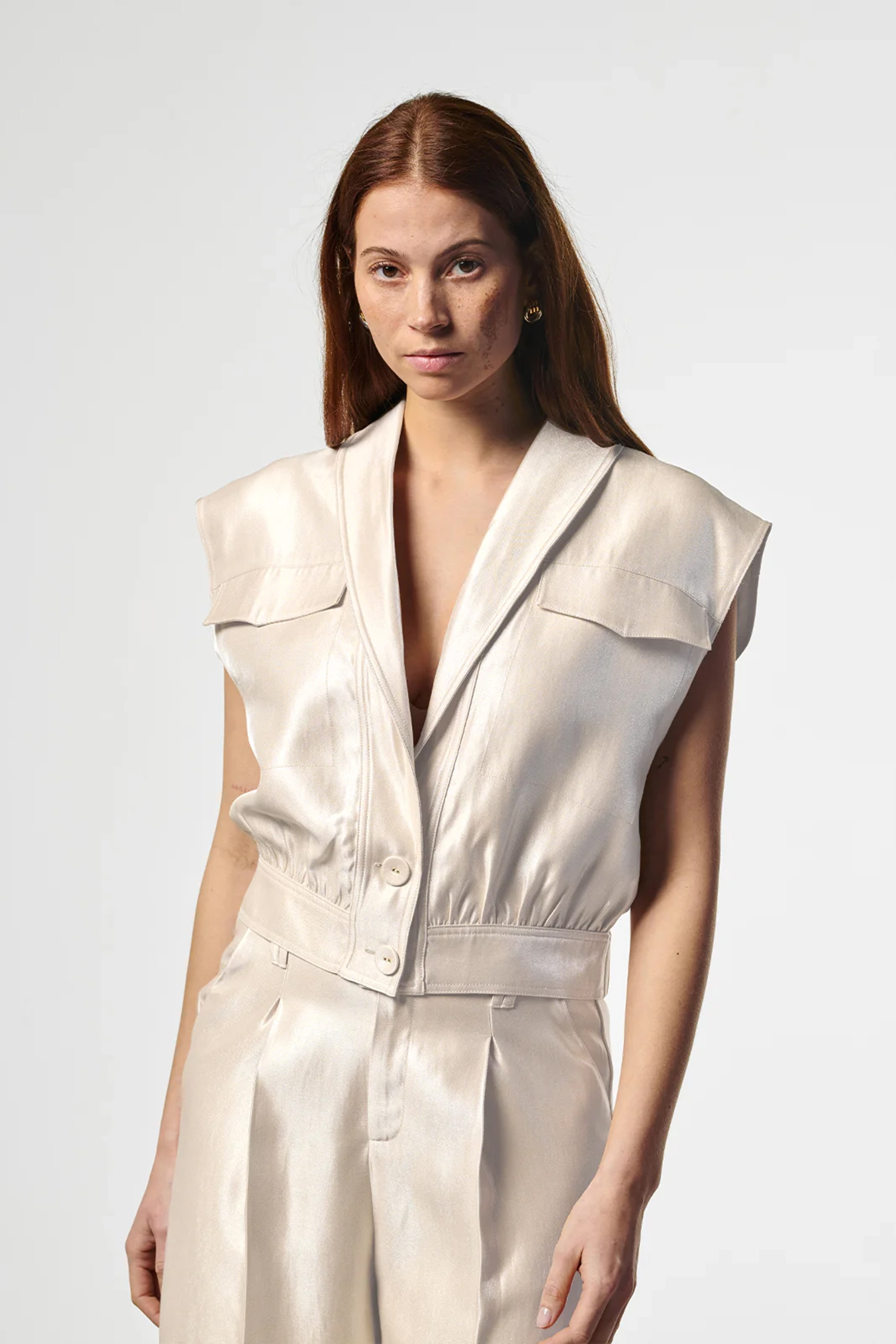 Dames gilet ecru